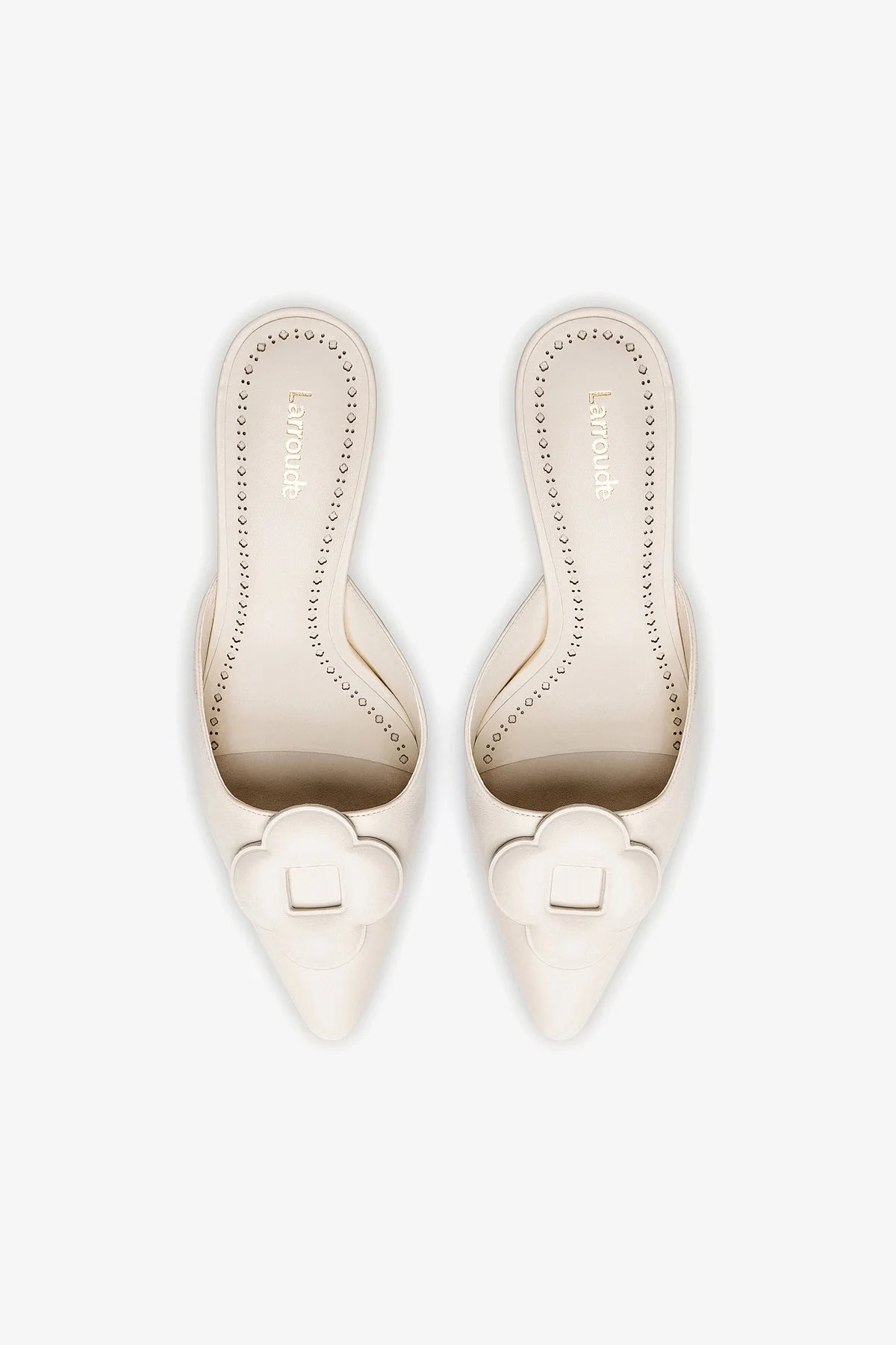 Flora Pump Women's Ivory Leather Heels - Elegant Pointed Toe Pumps for Office, Wedding & Special Occasions