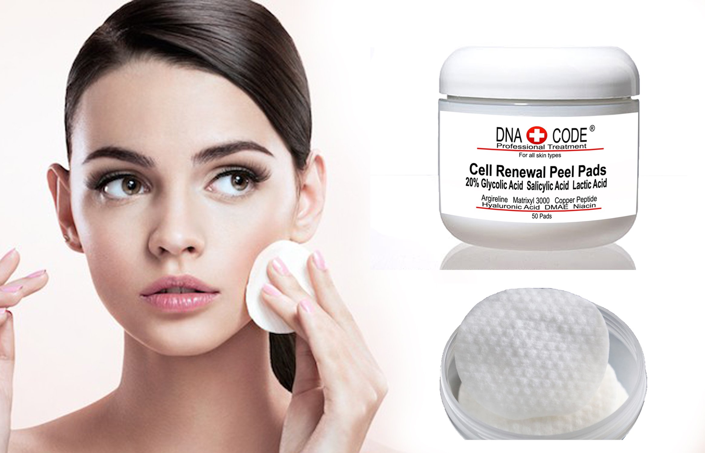 Magic Anti-Aging Peel Pads with 20% Glycolic Acid - Exfoliating Treatment Pads with Salicylic Acid, Lactic Acid, Argireline & DMAE for Wrinkles, Brightening & Collagen Boost | At-Home Facial for Fine Lines & Dull Skin