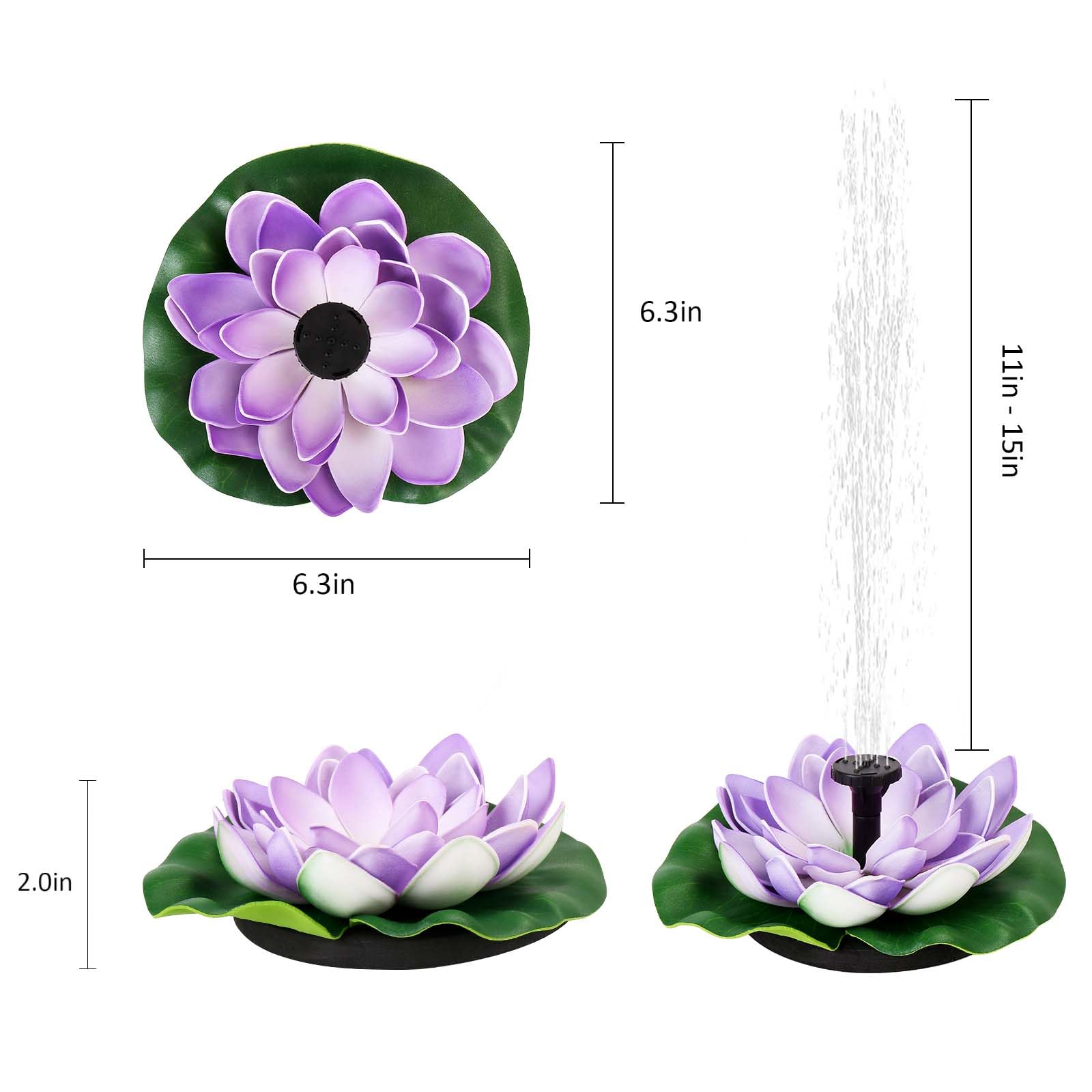 Solar Powered Water Fountain with 6 Nozzles - Outdoor Garden Decoration for Bird Bath, Pond & Backyard | Perfect for Attracting Birds & Enhancing Landscape Design