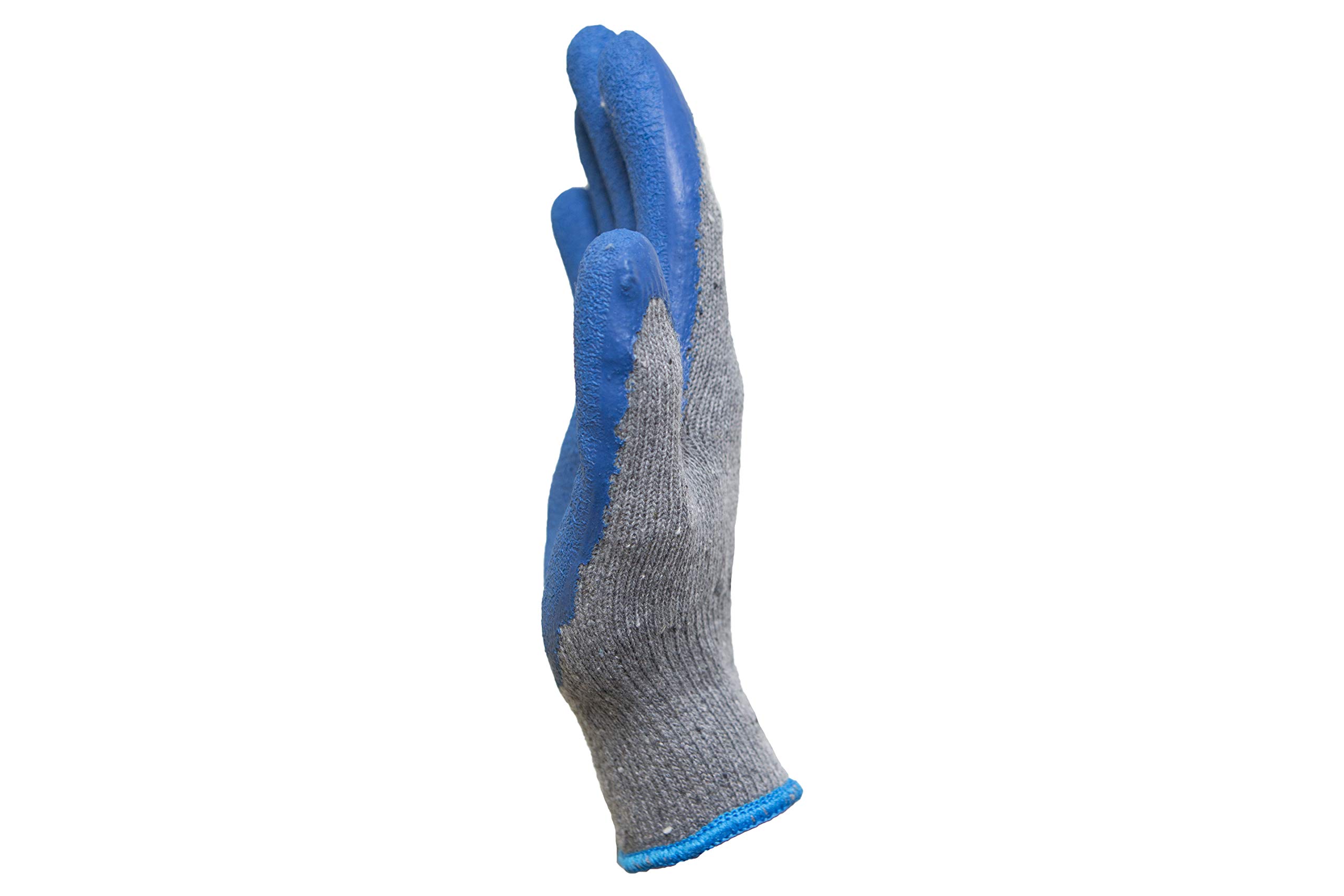 G & F Products - 3100S 12 Pairs Small Rubber Latex Double Coated Work Gloves for Construction, Gardening, Landscaping & Heavy Duty Tasks - Durable Cotton Blend Blue Gloves for Hand Protection