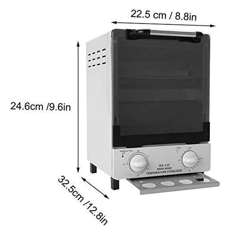 XJZHANG 12L 900W Double Deck Nail Tools Heat Sterilizer Autoclave - Professional Spa, Dental & Medical High Temperature Sterilization Cabinet for Scissors, Baby Bottles, Toys, Towels - Perfect for Salons, Clinics and Home Use