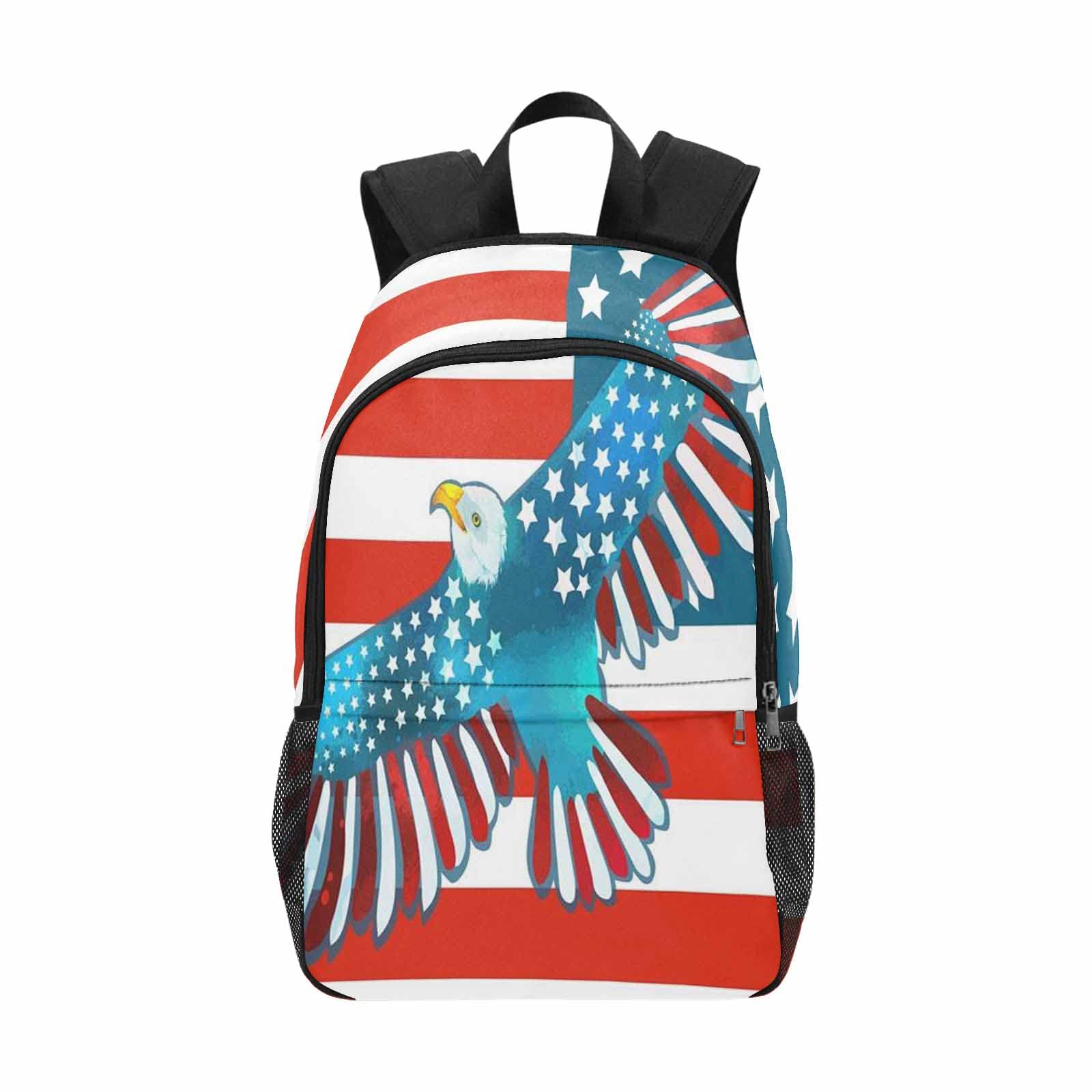 InterestPrint Patriotic Bald Eagle & USA Flag Unisex Laptop Backpack - Durable College School Bag for Travel, Work & Outdoor Adventures | Perfect for Students, Commuters & Travel Enthusiasts