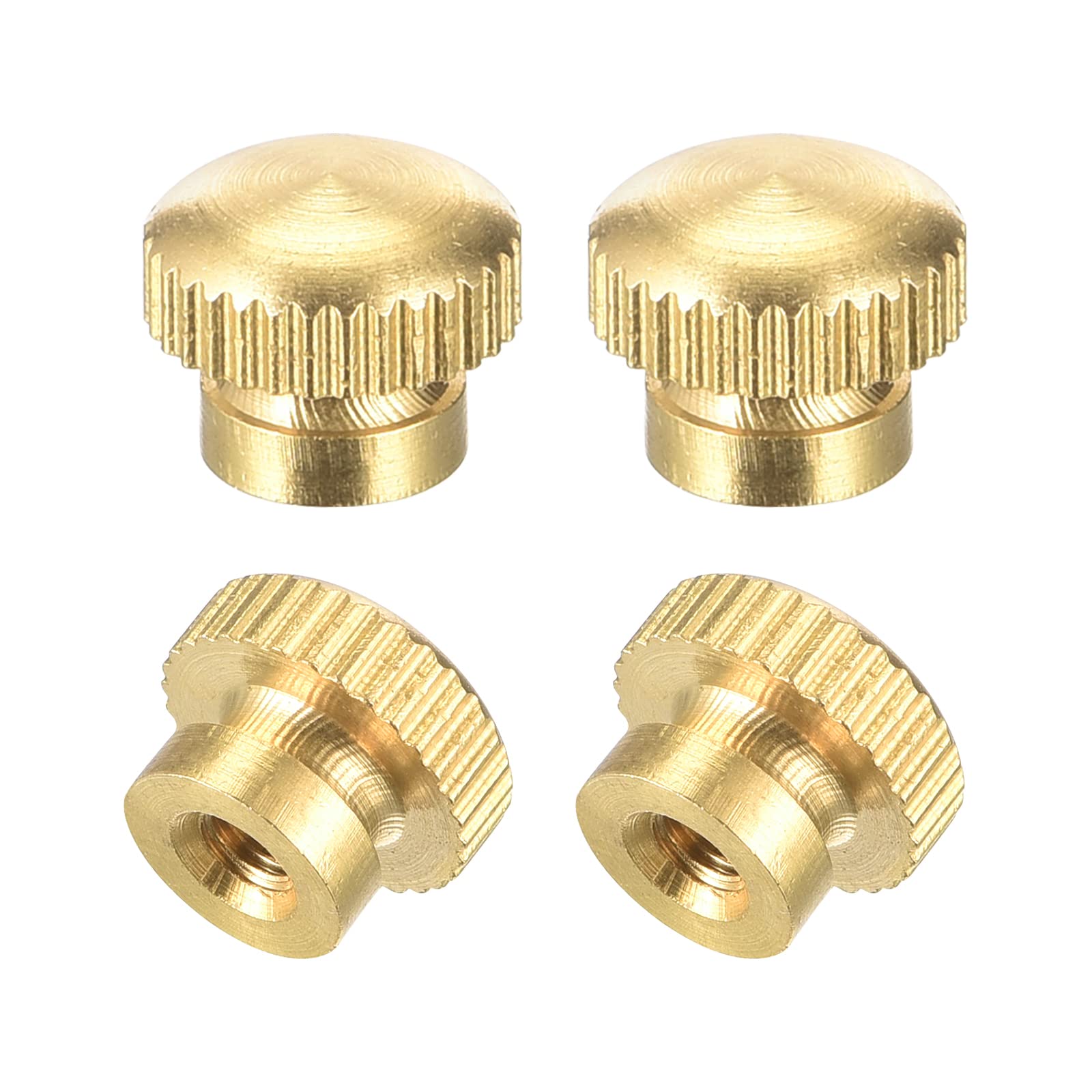 Brass Knurled Thumb Nuts M3x0.5mm - Round Stepped Knob Fasteners for 3D Printers & Electronics - 4 Pack - Perfect for DIY Projects, CNC Machines, and Home Workshop Use