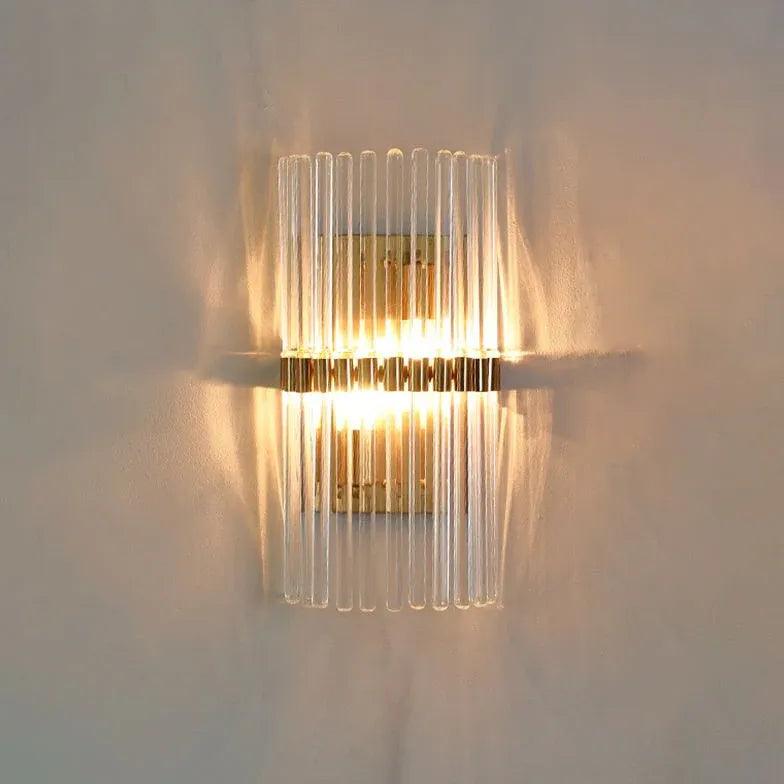 Modern Fluted Glass Wall Light for Bedroom - Elegant Sconce Lighting for Home Decor, Living Room, Hallway & Nursery