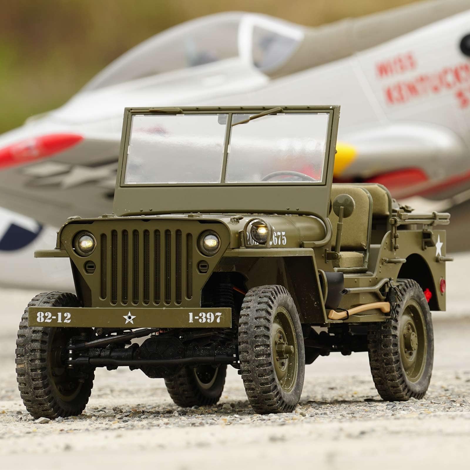 1/6 Scale FCX RocHobby 1941 MB Scaler 4x4 RC Truck - Hobby Grade Remote Control Car with 550 Brushed Motor & LED Lights for Adults (Battery & Charger Not Included) - Perfect for Off-Road Adventures, Backyard Crawling & RC Enthusiast Collections