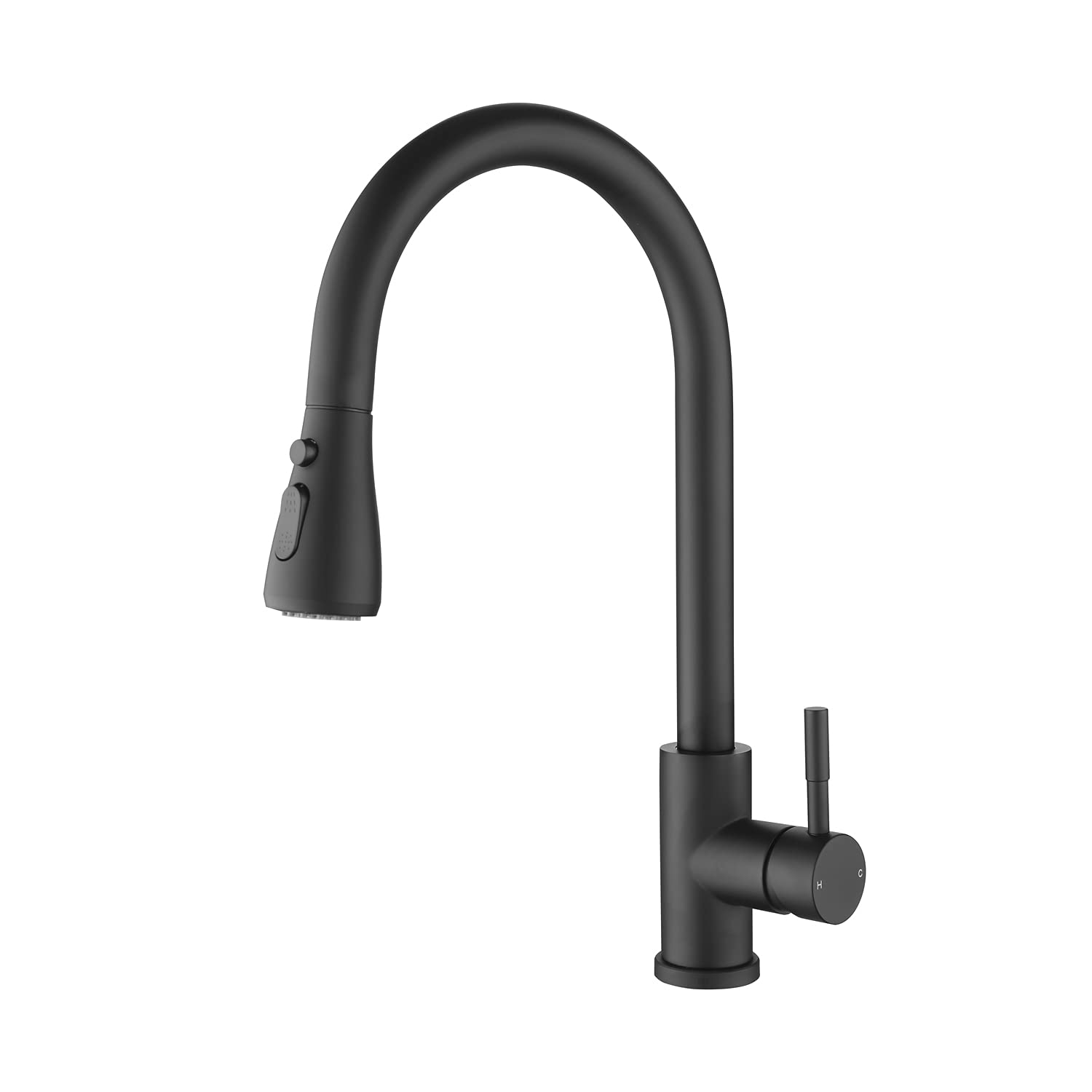 Modern High Arc Single Lever Kitchen Faucet with Pull Down Sprayer & Swivel Spout - Brushed Nickel Finish for Easy Dishwashing & Food Prep