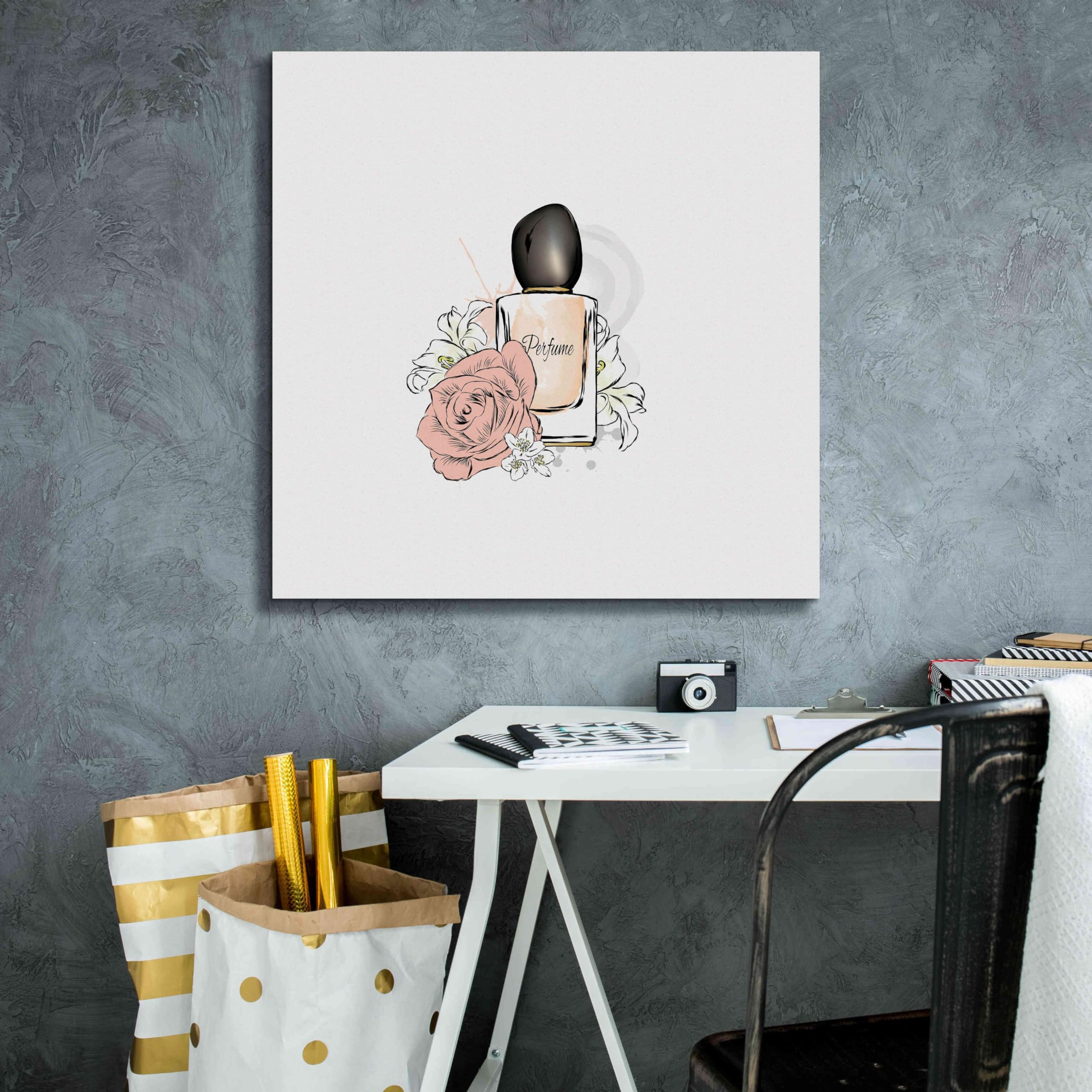 Epic Graffiti 'Perfume I' by Incado - Premium Giclee Canvas Wall Art Print 26x26 Inches - Modern Home Decor for Living Room, Bedroom & Office