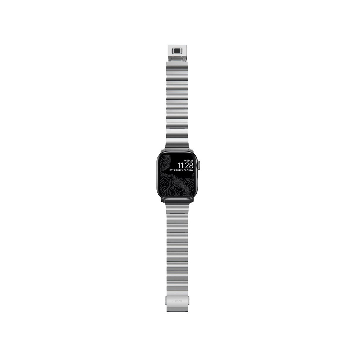 Nomad Apple Watch Band 40mm / 41mm Stainless Steel with Silver Hardware - Durable & Stylish for Workouts, Office & Everyday Wear