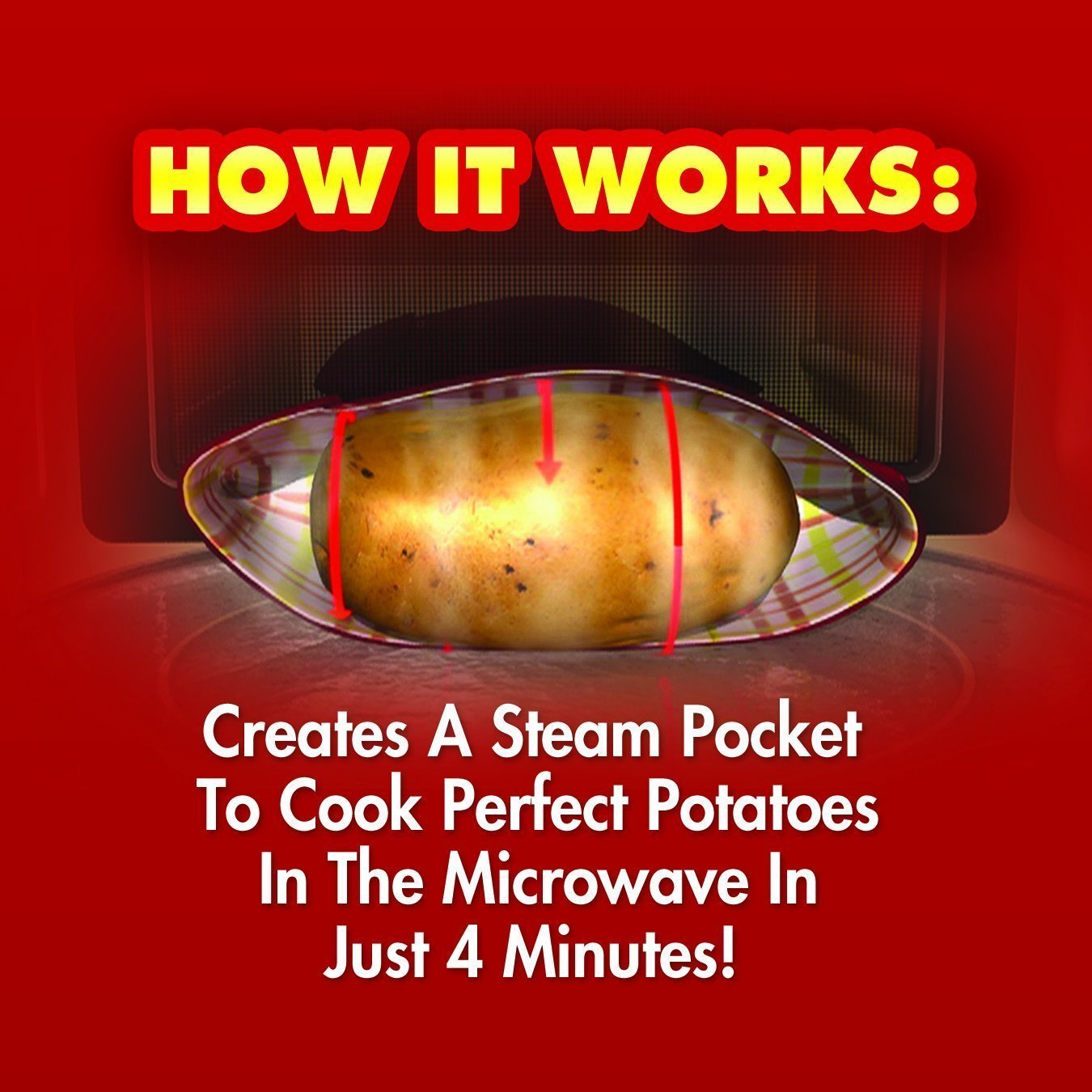 ELEOPTION Microwave Potato Bag - Reusable Potato Cooking Bag for Microwave Oven, Perfect for Baking Potatoes, Tortillas & Corn - Ideal for Quick Meals & Healthy Snacks