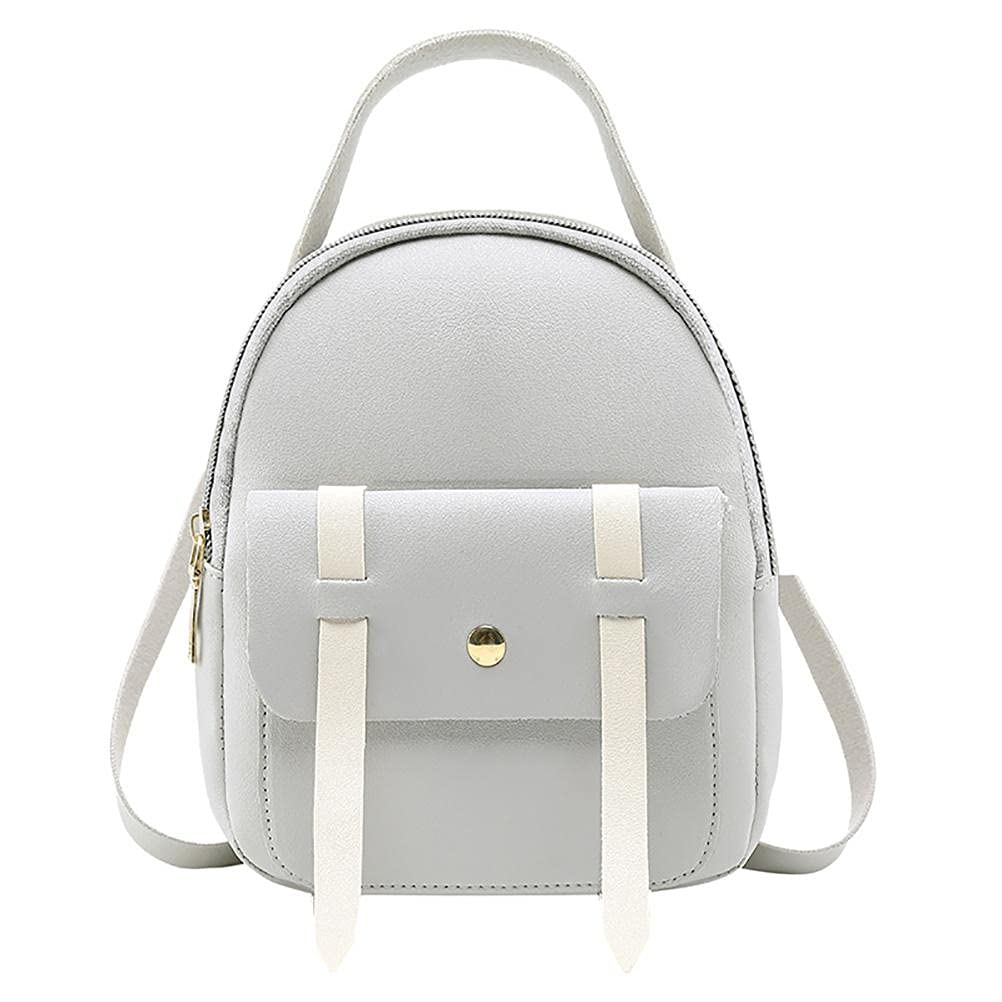 Fymini Girls Mini Backpack - PU Leather Small Shoulder Bag for Women & Teens, Cute Solid Color School Backpack for Shopping, Party, Travel & Daily Use