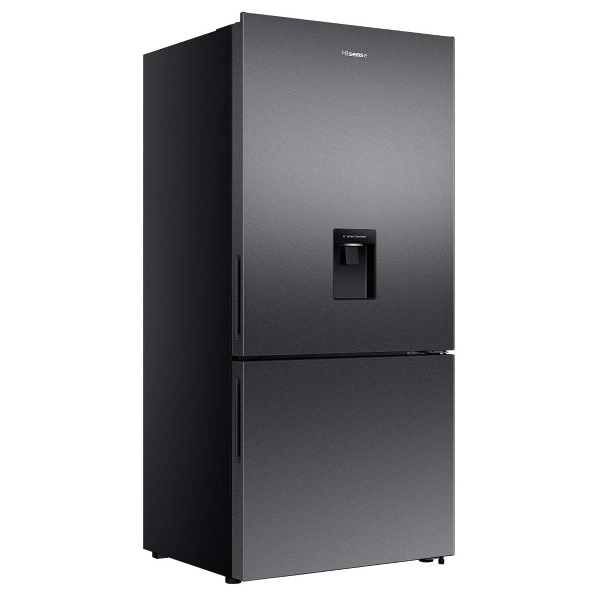 Brand New Hisense 500L PureFlat Bottom Mount Refrigerator with Non-Plumbed Water Dispenser - Dark Stainless Steel HRBM500TBW [3 Year Warranty] - Perfect for Modern Kitchens, Small Families & Energy-Efficient Homes