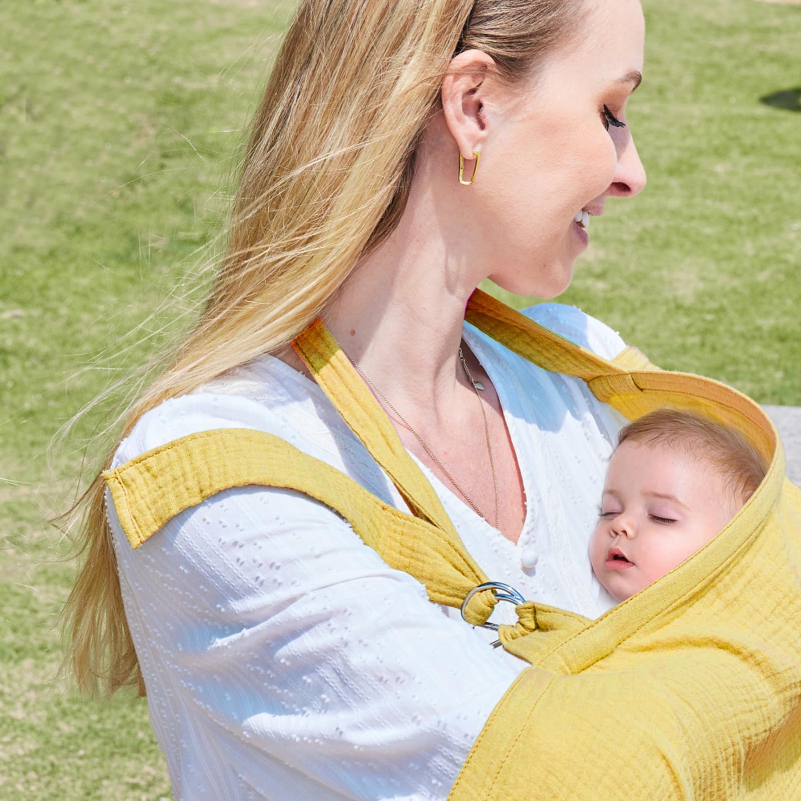 2-Pack Muslin Nursing Cover for Breastfeeding - 100% Breathable Cotton Nursing Shawl with Rigid Hoop & Soft Arch Neckline - Includes 2 Baby Bibs - Perfect for Nursing in Public, Travel, and Comfortable Breastfeeding at Home