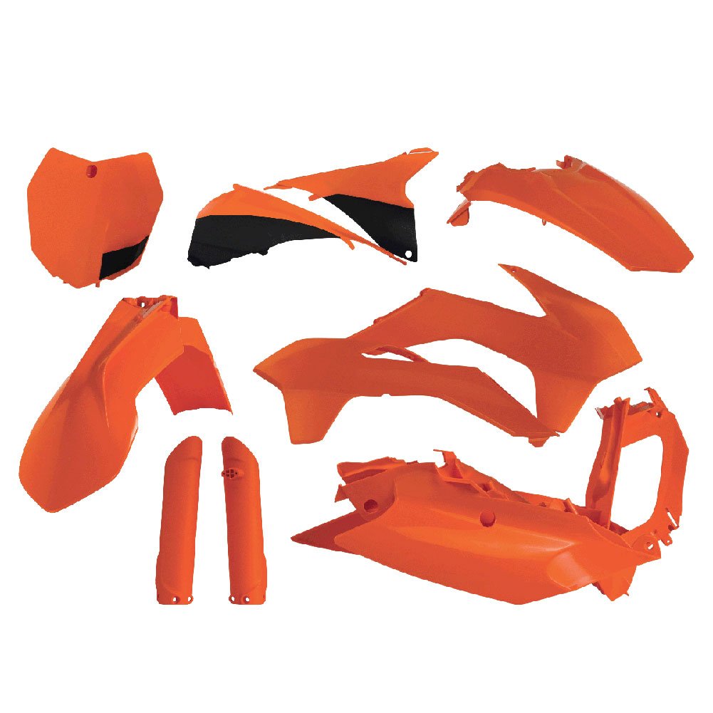 Acerbis Full Plastic Kit Orange/Black for KTM 150 XC 2015 - Durable Motorcycle Body Replacement Parts for Off-Road Racing & Trail Riding
