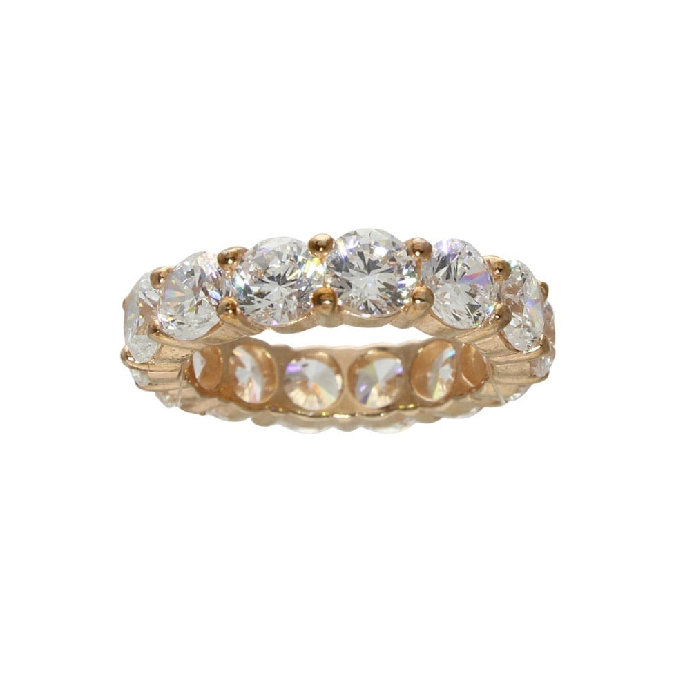 Round Anniversary Band - 14K Gold or Sterling Silver Wedding Ring for Women - Perfect for Anniversaries, Engagements & Special Occasions