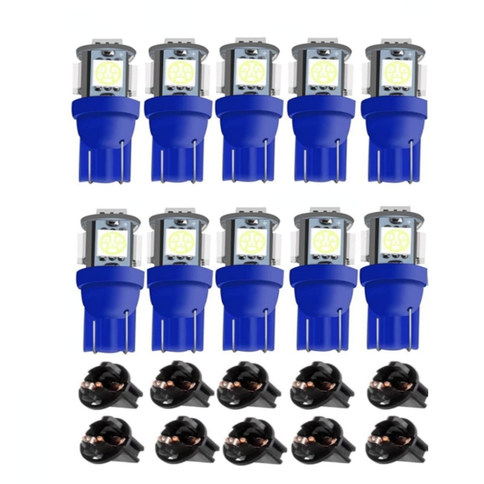 10-Pack T10 194 168 LED Bulbs - PC194 PC195 PC160 PC161 PC168 Instrument Panel Gauge Cluster Dashboard Lights - Super Bright Ice Blue Automotive Bulbs - Perfect for Car, Truck, RV & Marine Dashboard Lighting Upgrades
