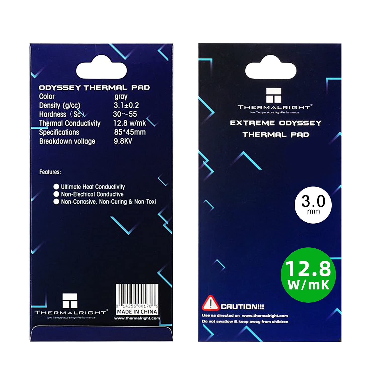 Thermalright High-Performance 3mm Thermal Pad - 12.8 W/mK, 85x45x3.0mm, Non-Conductive Heat Resistant Silicone Pads for PC, PS5, PS4, Laptop Cooling - Perfect for GPU, CPU, SSD, VRAM & LED Heat Dissipation in Gaming Rigs and Workstations