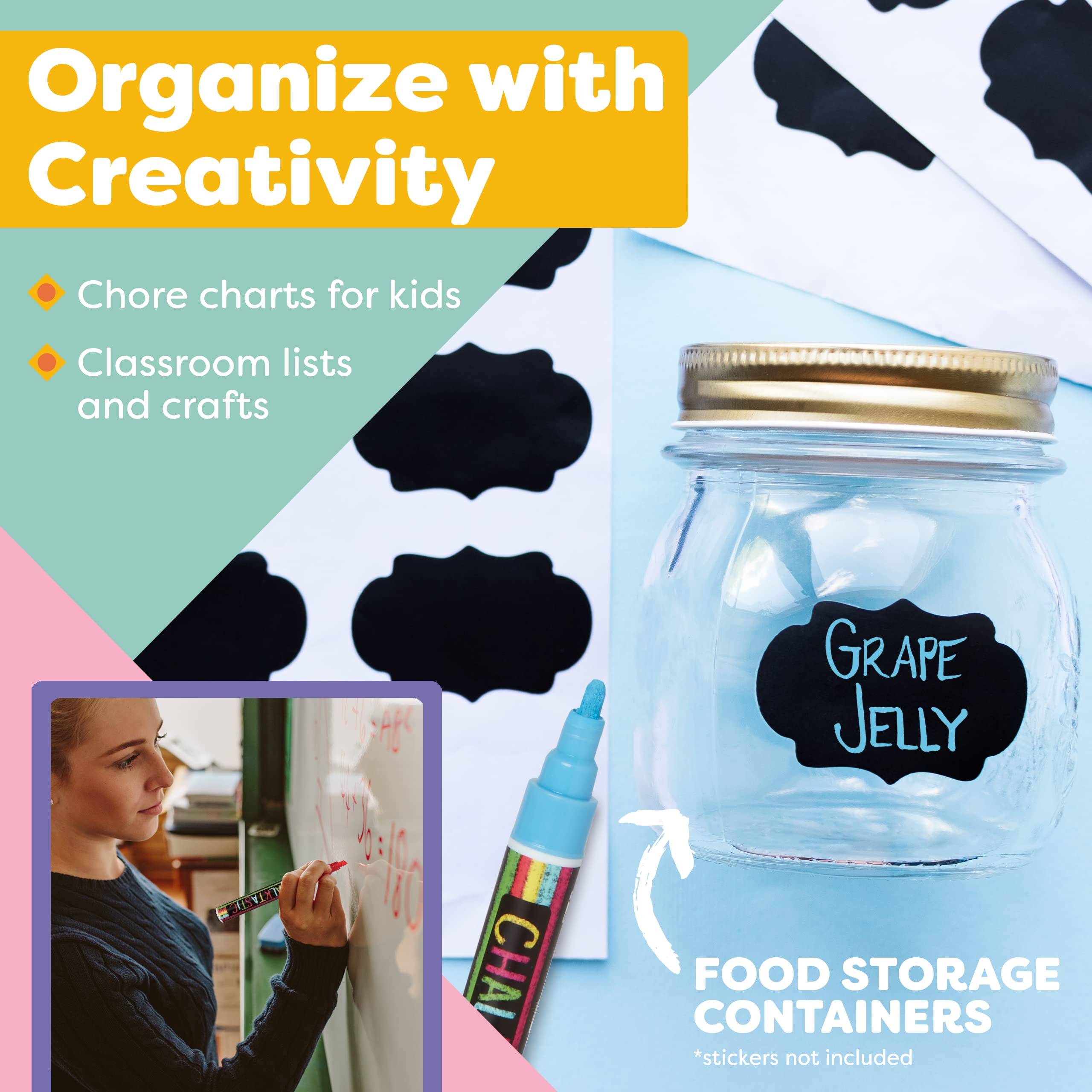 Metallic Liquid Chalk Markers - 8 Pack with Reversible 6mm Fine/Chisel Tip | Erasable Chalkboard Markers for Menu Boards, Glass, Windows, Blackboards & Signs | Perfect for Restaurants, Cafes, Bistros & Retail Displays