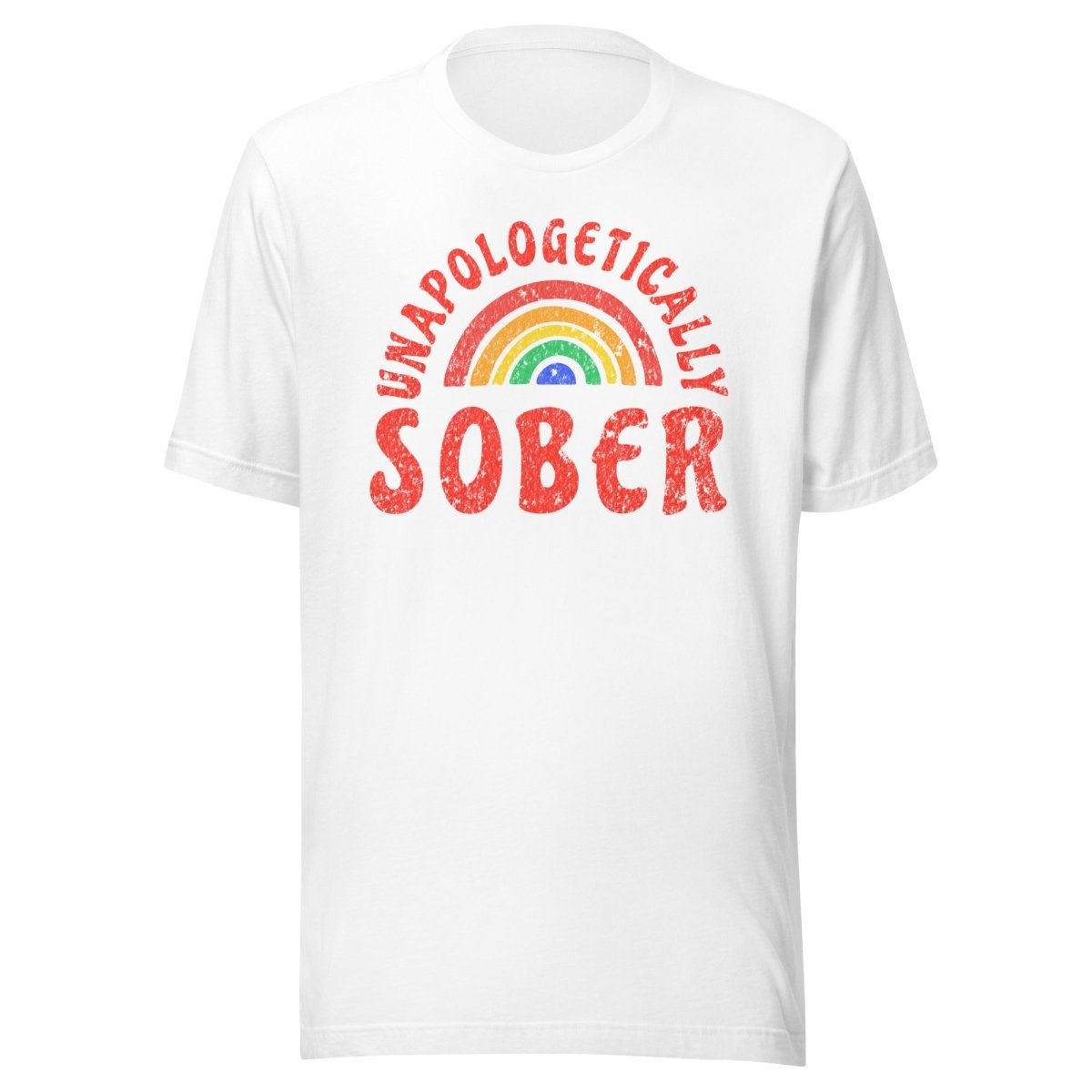 Unapologetically Sober Rainbow Pride Unisex T-Shirt - LGBTQ+ Ally Apparel for Pride Month, Sober Celebrations & Everyday Wear