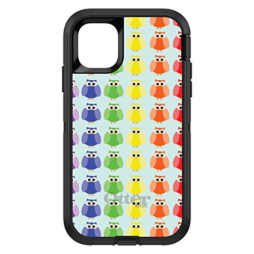 Rainbow Owls Cartoon On Black Case