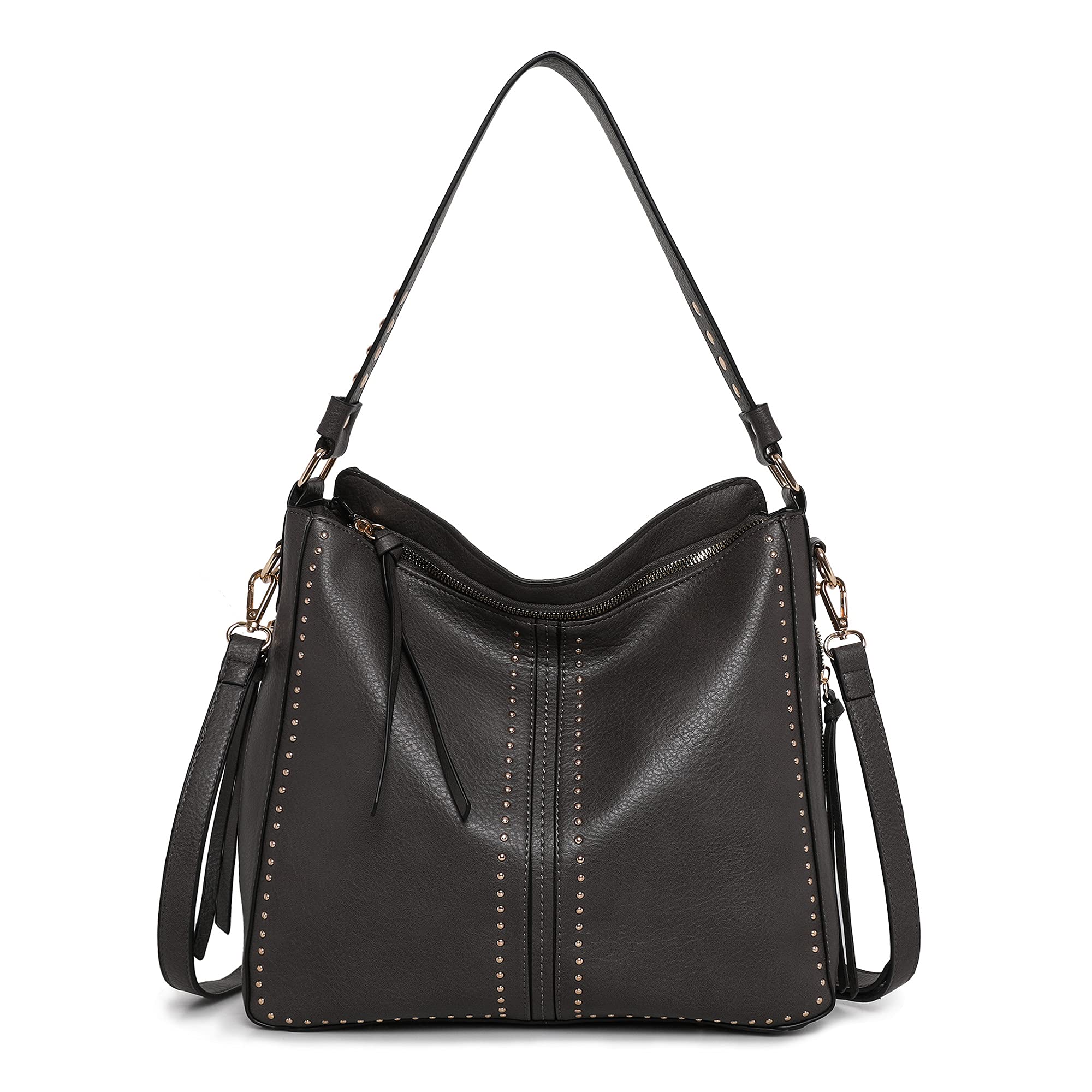 Montana West Women's Hobo Handbag - Large Leather Purse with Studs & Adjustable Crossbody Strap - Perfect for Work, Travel & Everyday Use