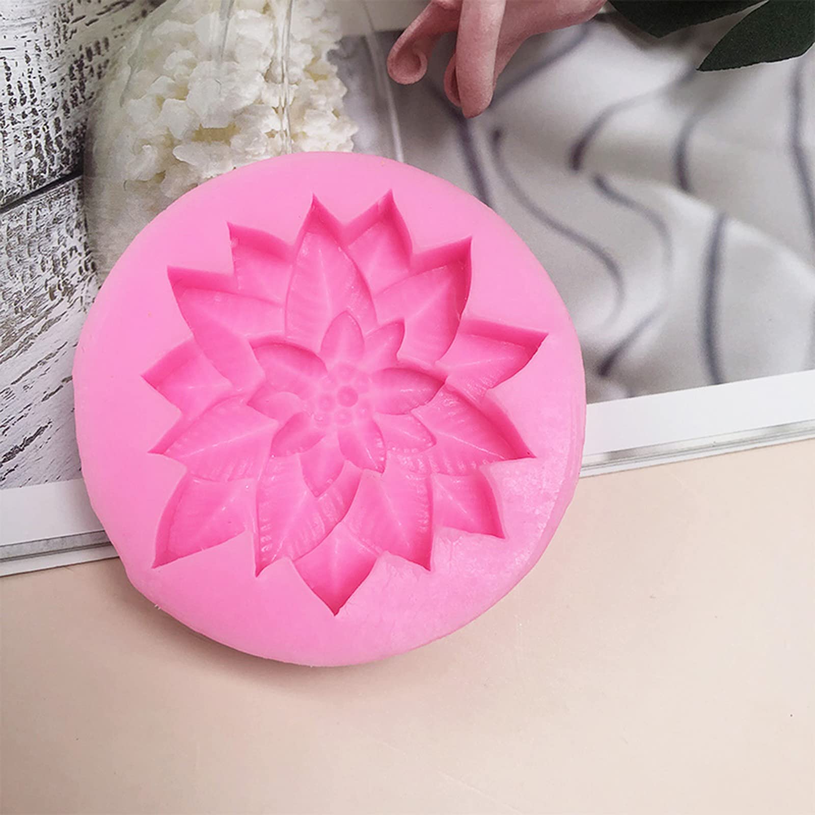 2 Pcs Flower Silicone Molds for Soap Making - DIY Handmade Soap, Cake, Chocolate, Biscuit & Pudding Molds - Perfect for Home Baking, Wedding Favors & Gift Making
