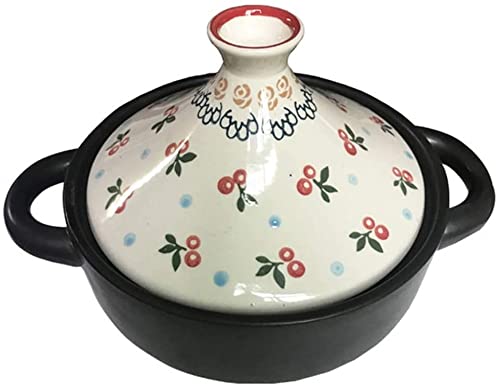 **20cm Lead-Free Tagine Pot with Lid - 1.5L Moroccan Casserole Dish for Stovetop & Oven - Perfect for Home Cooking, Stews & Slow-Cooked Meals**