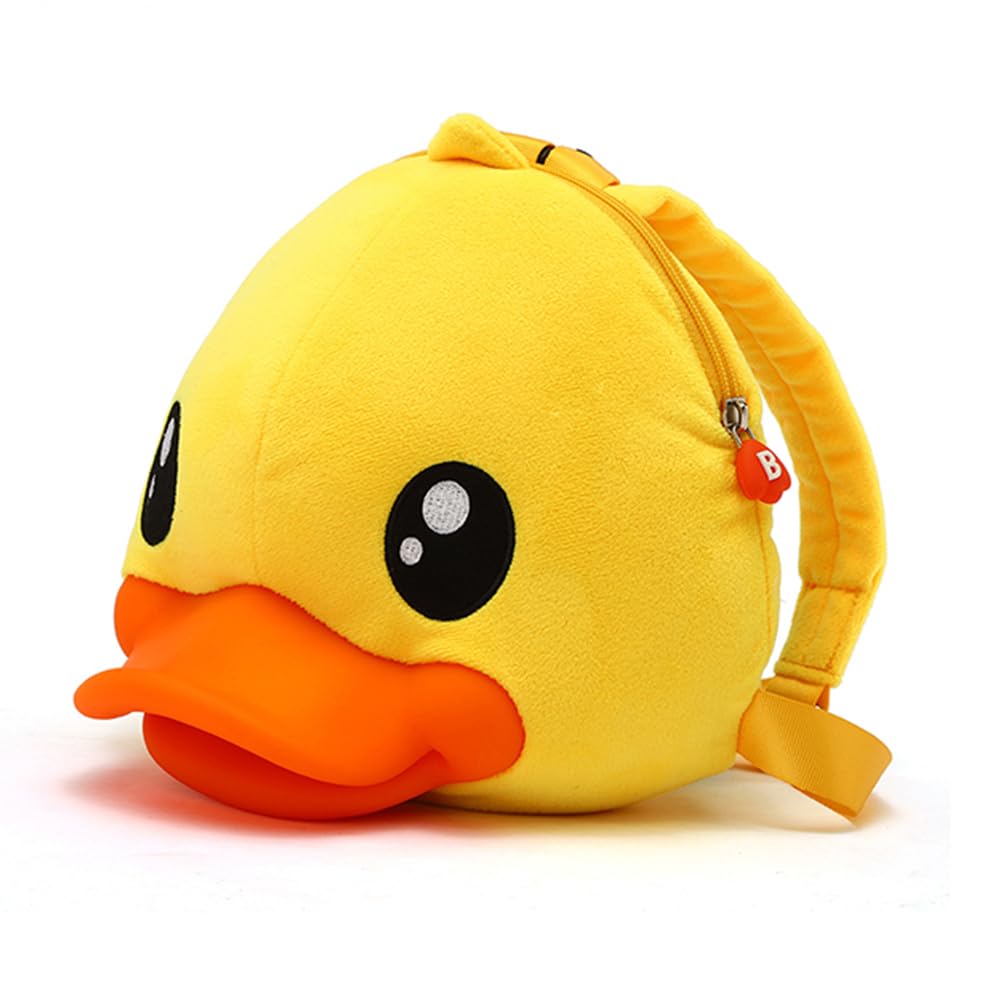B.Duck Kids Backpack - Soft Plush Yellow Duck Mini Backpack for Kindergarten, Travel & School - Cute Unisex Backpack for Boys & Girls - Perfect for Daycare, Outings & Daily Use