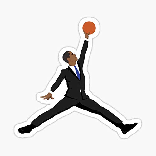 Obama Black Suit x Jumpman Vinyl Decal Sticker - Waterproof Durable Graphic for Cars, Trucks, Laptops, Windows & Walls - Perfect for Political Fans, Sports Enthusiasts & Car Decor