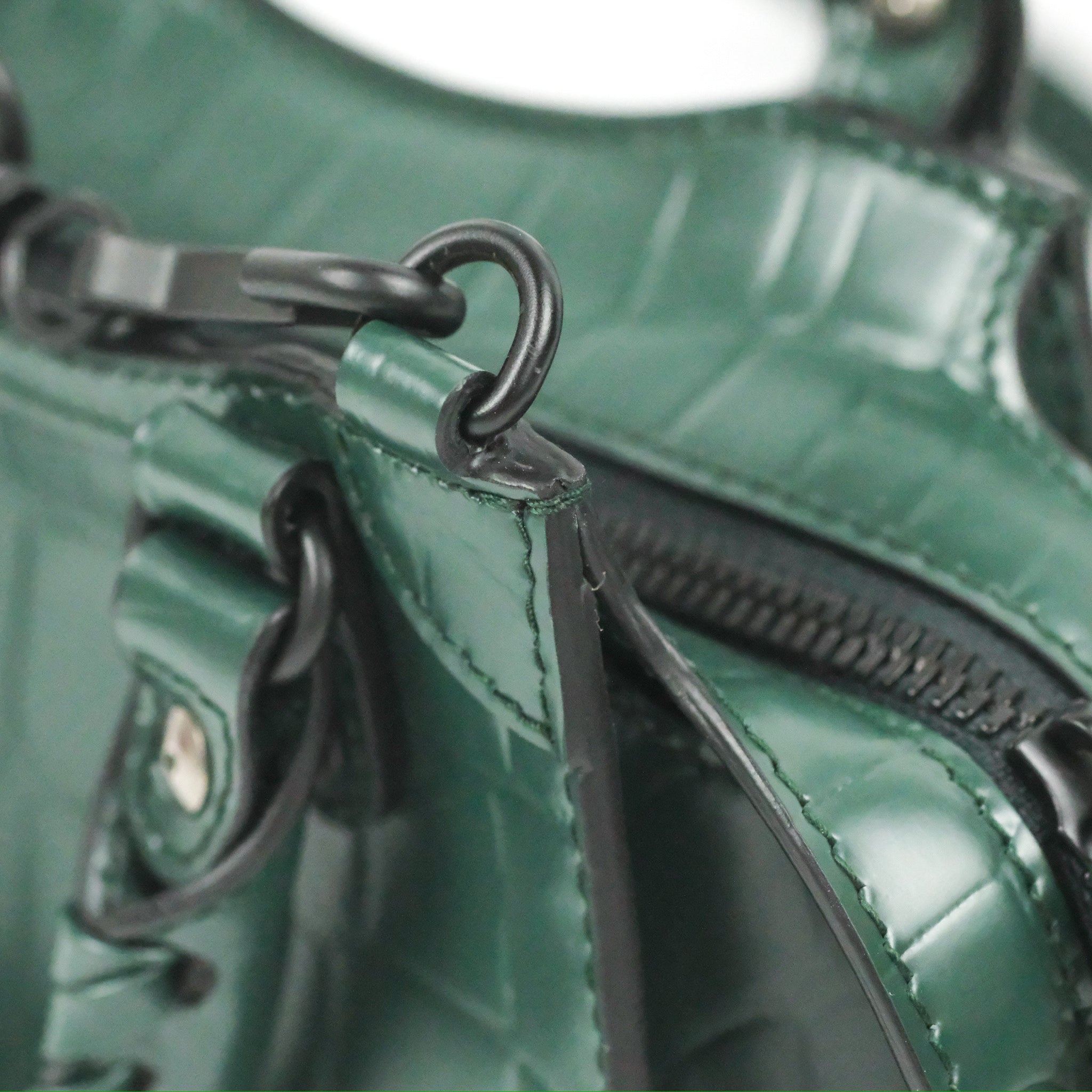 Balenciaga Mini Neo Classic City Bag - Green Crocodile Embossed Leather Crossbody Bag for Women | Perfect for Everyday Use, Parties & Travel