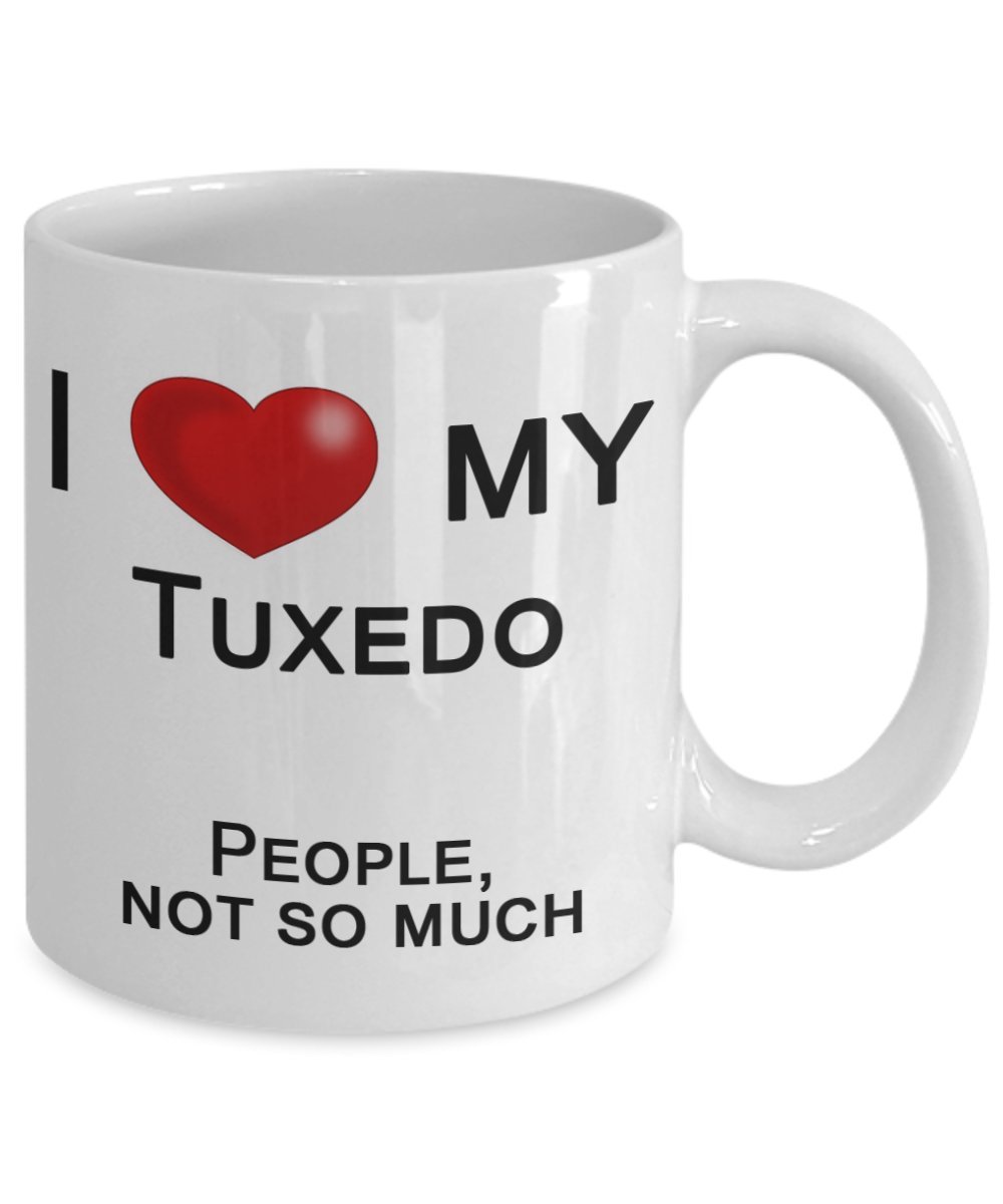 Tuxedo Cat Coffee Mug - Funny 'I Love My Tuxedo Cat, Not People' Design - Unique Gift for Cat Lovers - Perfect for Coffee, Tea & Office Use