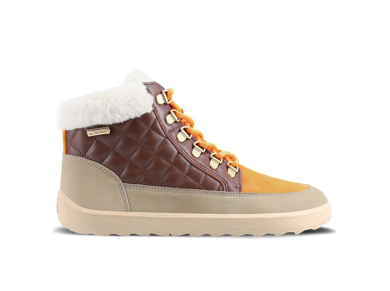 Barefoot Boots for Women - Be Lenka Olivia in Taupe, Dark Brown & Orange | Comfortable Minimalist Shoes for Walking, Hiking & Everyday Wear
