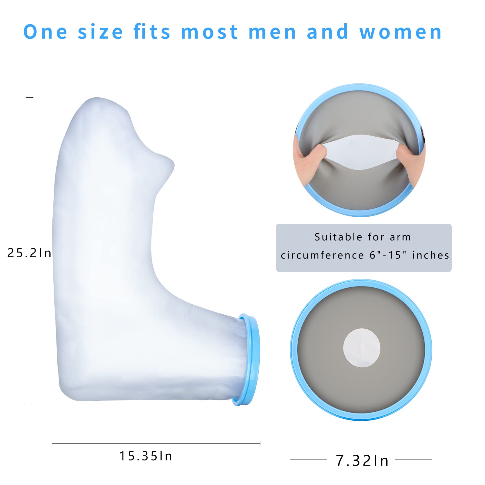 SUPERNIGHT Waterproof Cast Cover for Shower - Reusable Arm Cast Protector for Adults to Keep Wounds & Bandages Dry - Fits Wrists & Arms - Ideal for Bathing, Swimming & Daily Activities