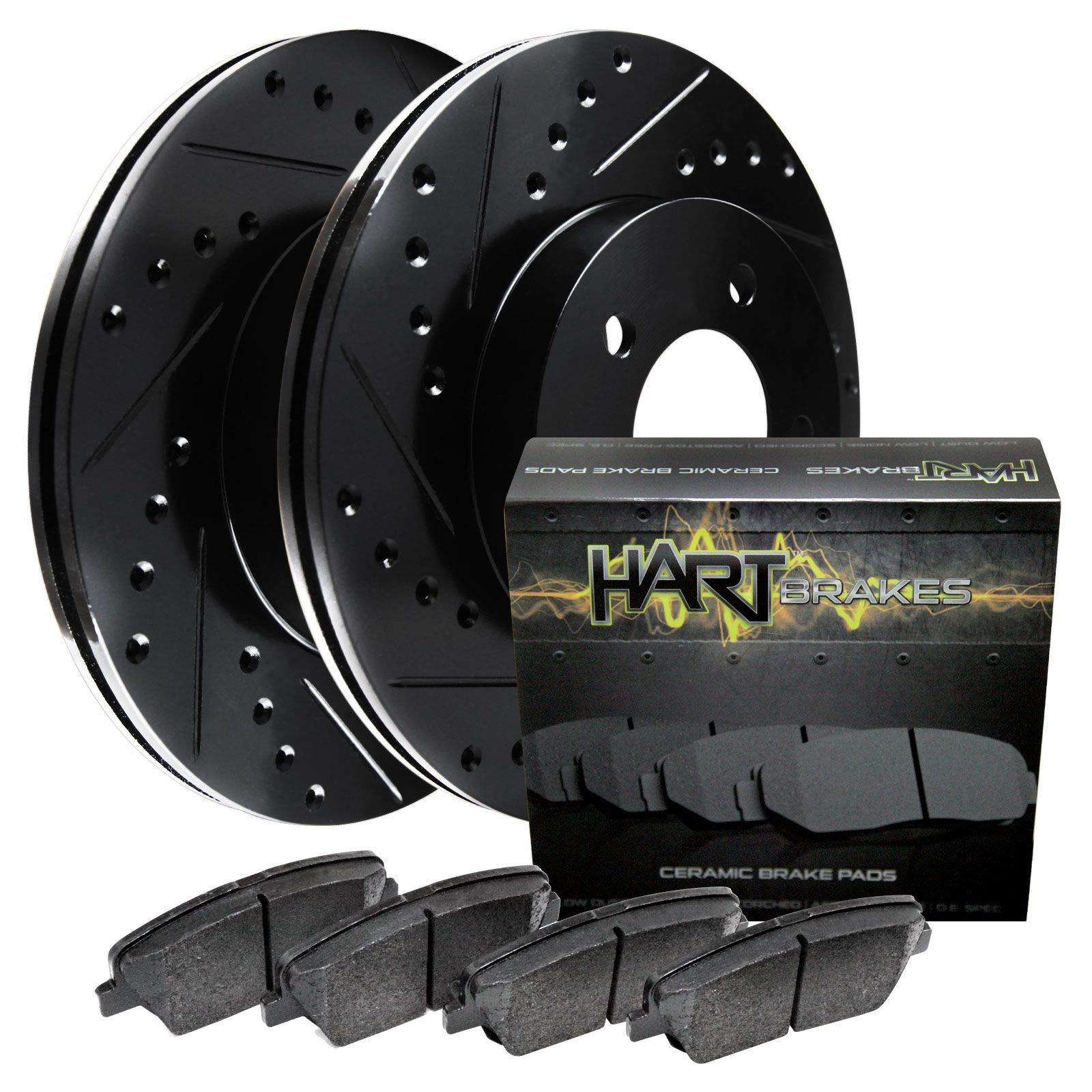 Hart BHCR.66059.02 Rear Brake Kit - Ceramic Brake Pads & Rotors for Smooth Stopping | Perfect for Trucks, SUVs & Sedans | Durable Braking Solution for City & Highway Driving