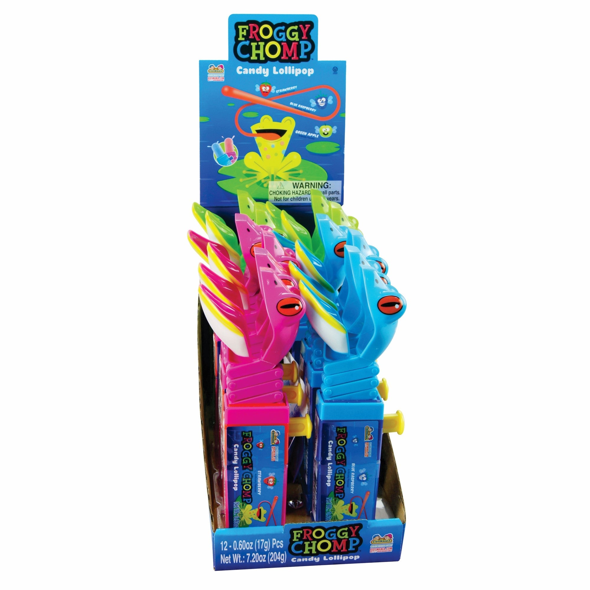 Kidsmania Froggy Chomp Lollipop - 12 Count Box | Fun Frog-Shaped Candy for Kids Birthday Parties, Halloween Treats & Classroom Rewards