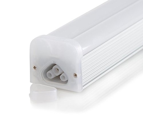 T5 LED Linkable Utility Light Fixture - 15W 1500 Lumens 5500K for Garage, Workshop & Closet | Frosted Cover 2ft | No Ballast | 5ft Power Cord Included | Perfect for Home, Office & Commercial Lighting