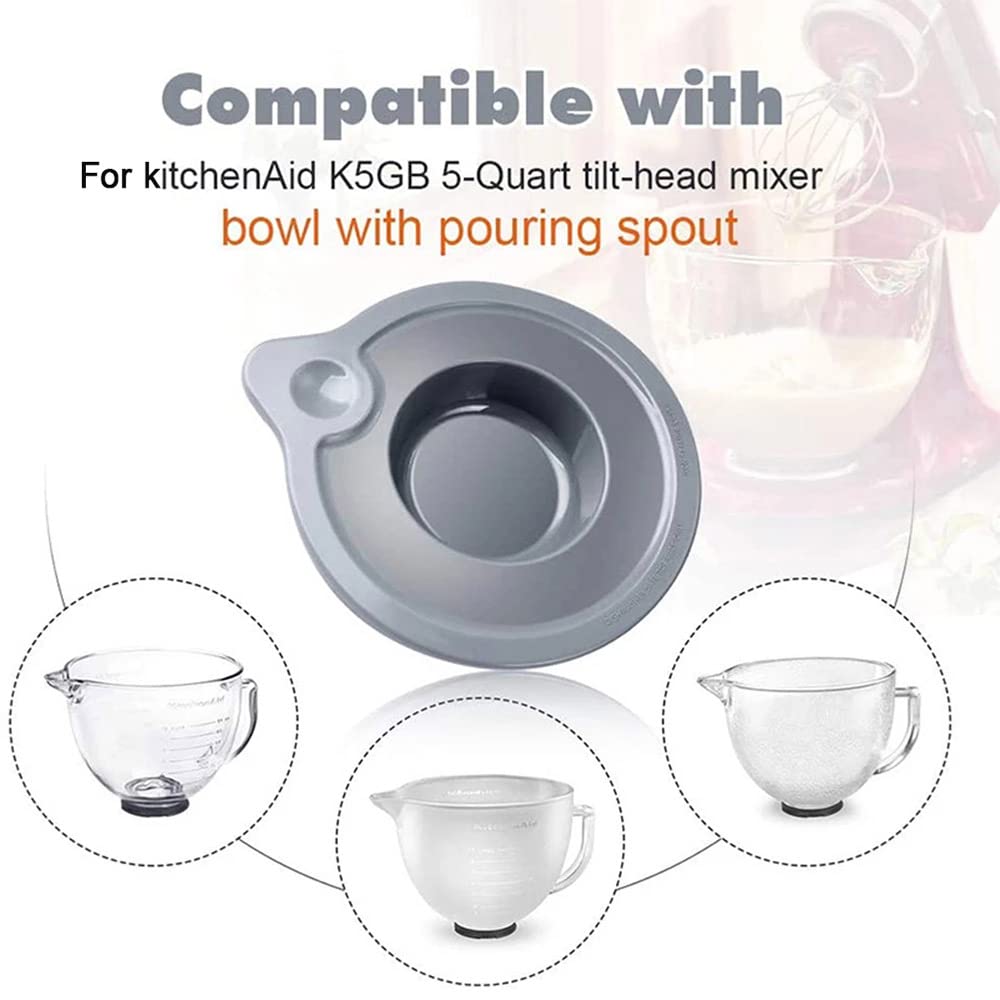KitchenAid Tilt Head Stand Mixer K5GB 5-Quart Glass Bowl Cover - Splash Guard Lid for KitchenAid 5QT Blender - Reusable Mixer Accessory for Baking, Cooking & Meal Prep