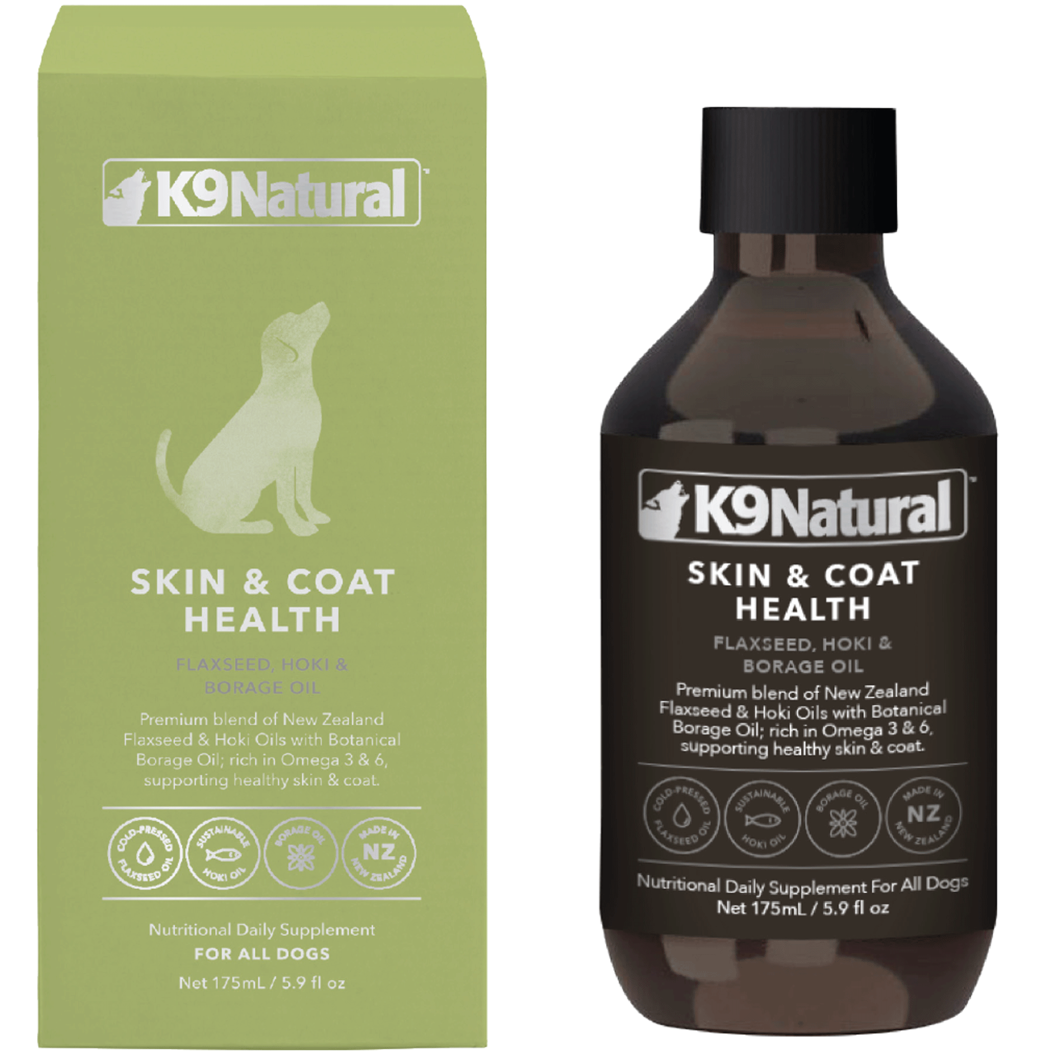 K9 Natural Flaxseed Oil Dog Supplement for Skin & Coat Health - Promotes Shiny Fur & Reduces Itching - Ideal for Daily Use & Allergy Relief