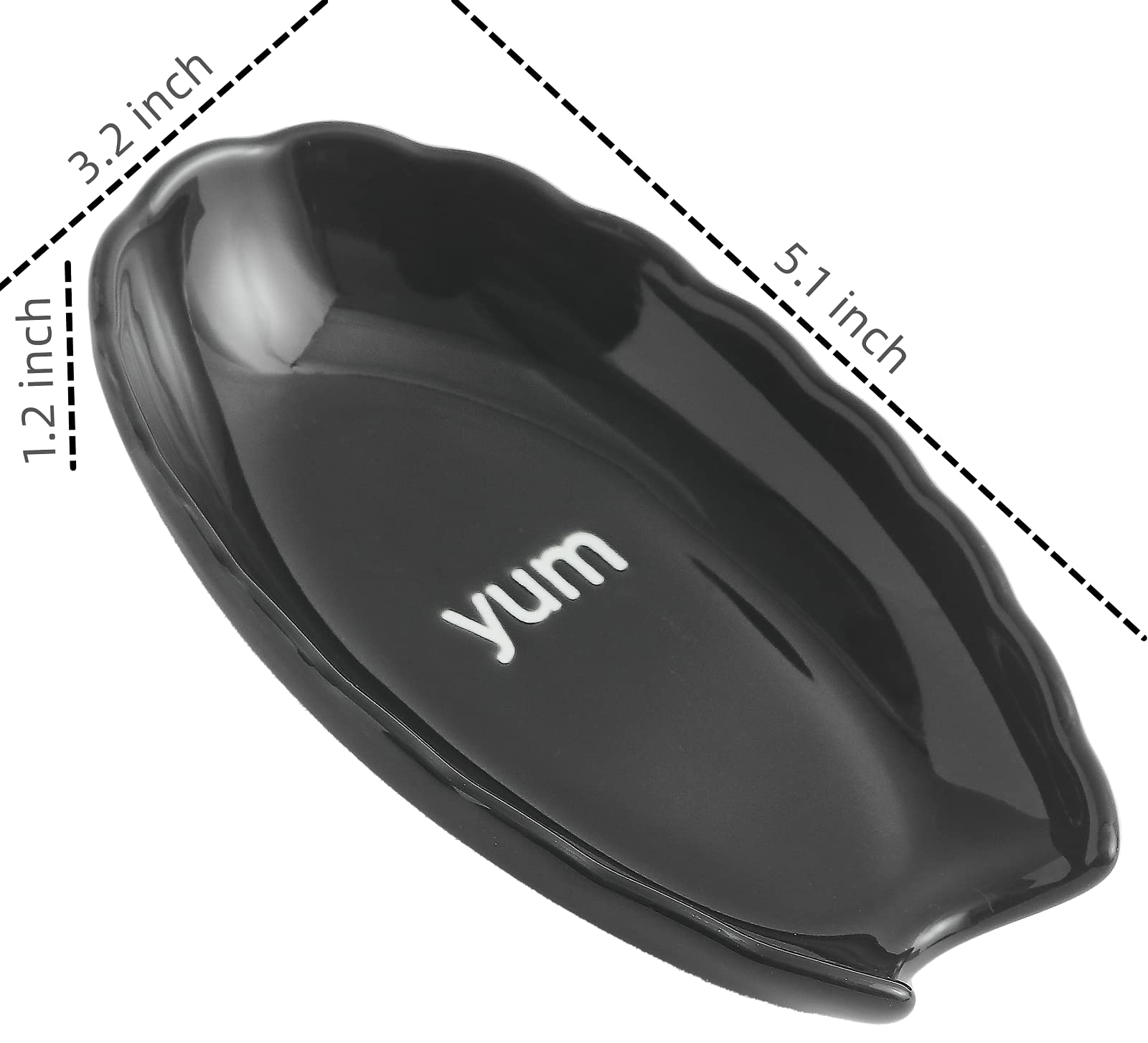 4-Piece Black Ceramic Spoon Rest Set for Kitchen Counter & Stove Top - Perfect for Holding Spoons, Spatulas & Ladles - Durable Kitchen Utensil Holder Accessory for Cooking & Serving