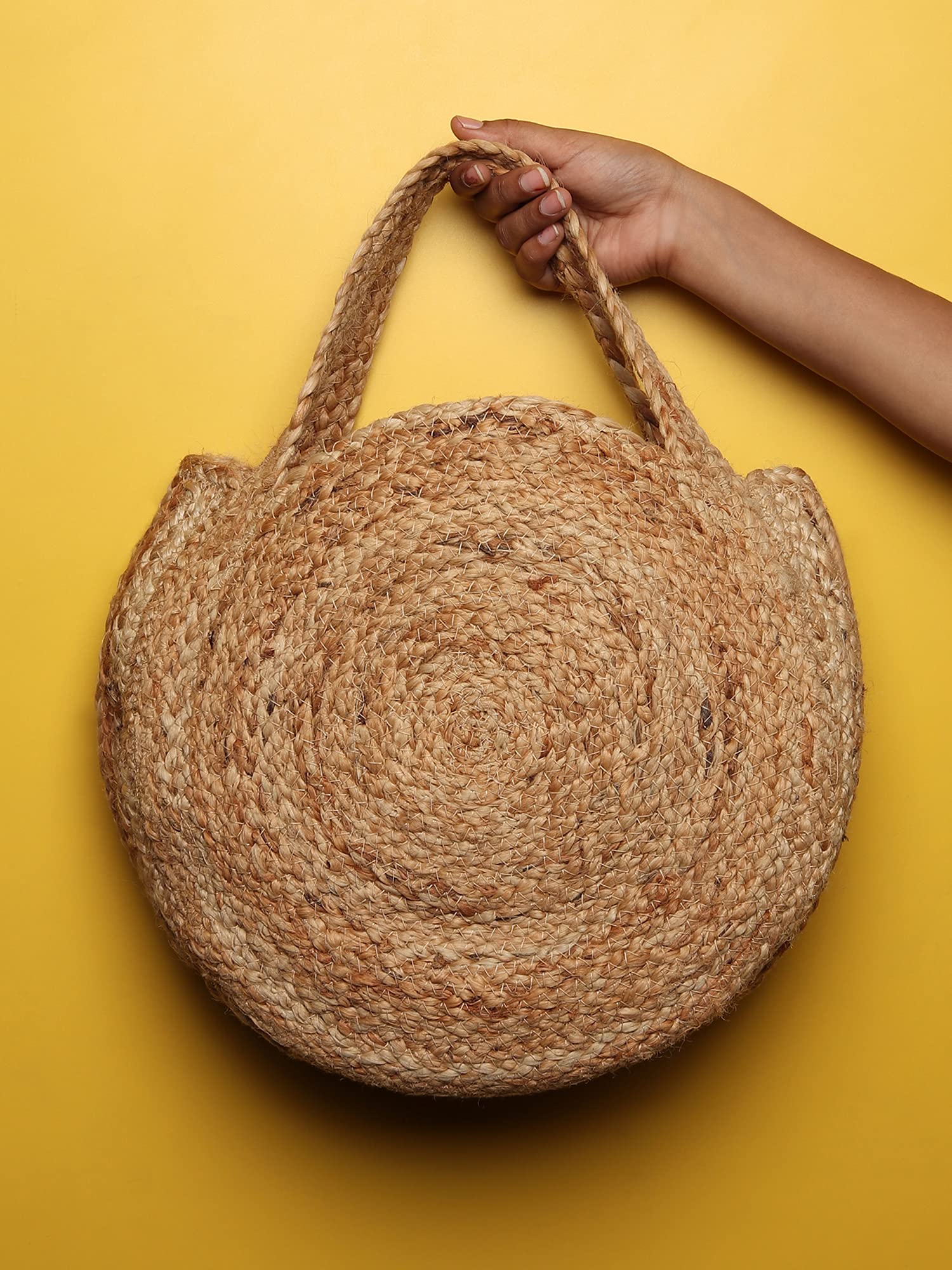 Habere India Woven Jute Tote Bag - Beach & Shopping Handbag