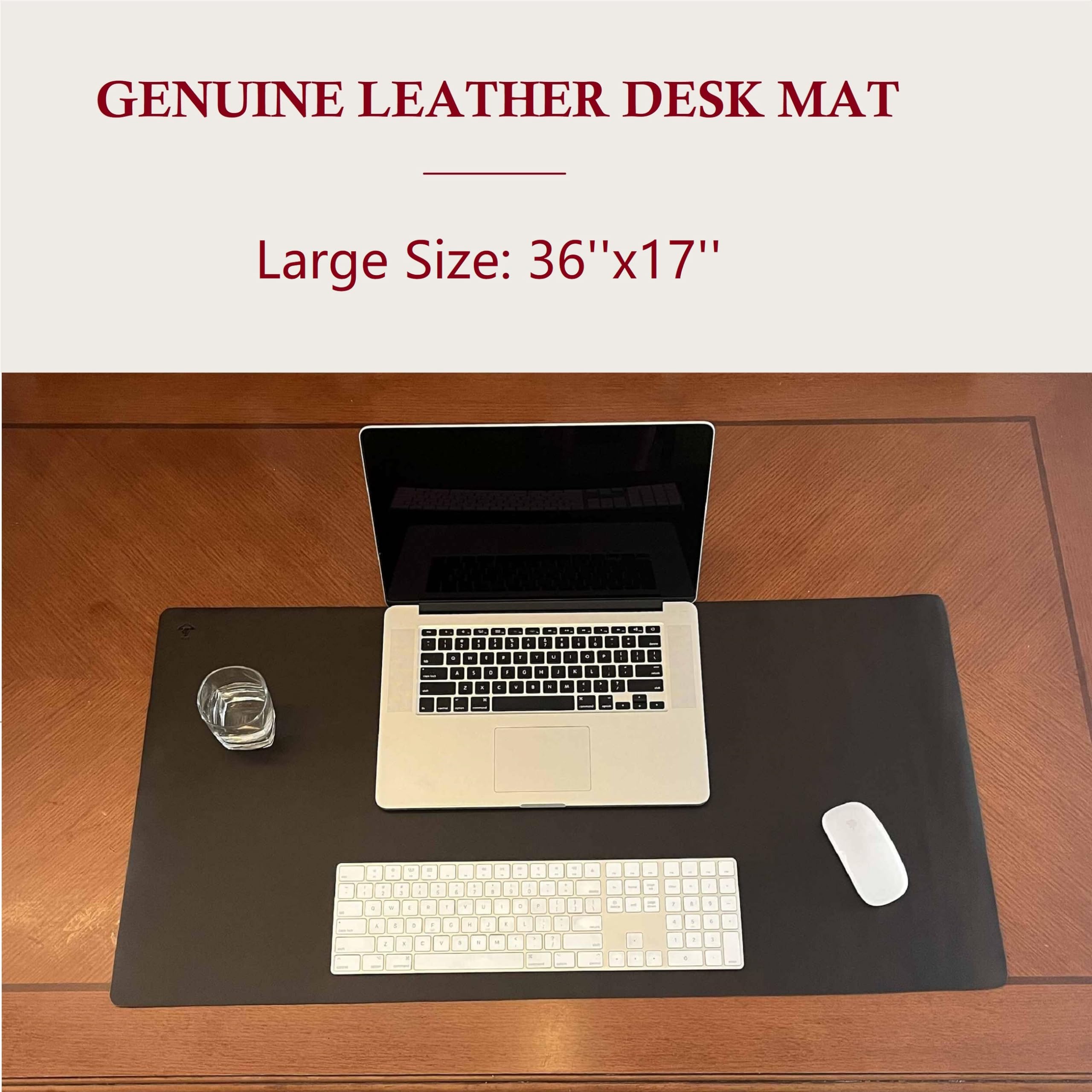Premium Genuine Leather Desk Pad Protector - 36