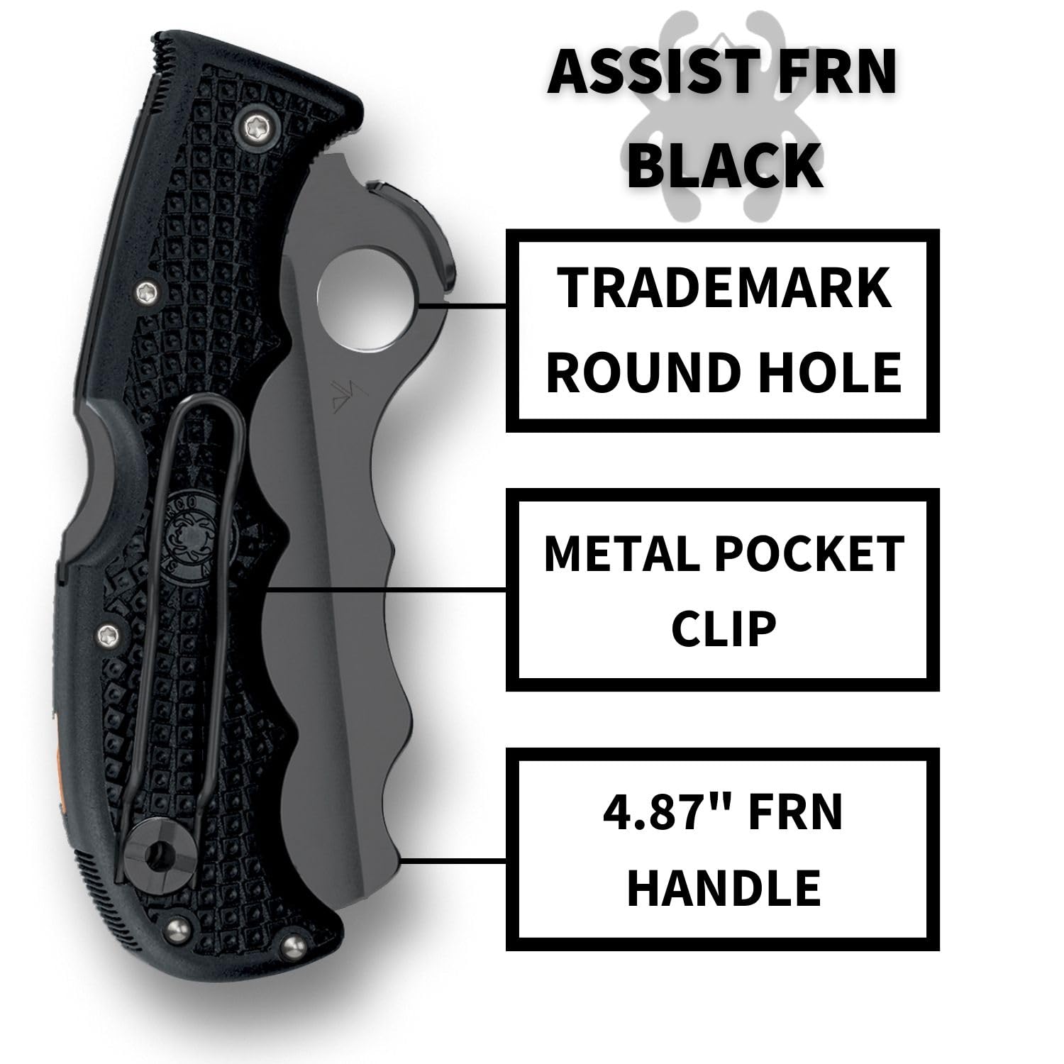 Spyderco Rescue Jr Folding Knife - Compact & Lightweight EDC Pocket Knife for Outdoor, Camping, Hiking & Emergency Situations