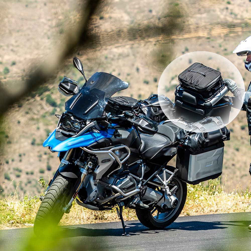 Waterproof Motorcycle Top Case & Side Bags for BMW F800, 850GS, R1150GS ADV, F900R, XR, K1600B, K1600GT/L, G310GS, R1200, 1250 RT, S1000XR - Durable Luggage Set for Adventure Riding & Long-Distance Travel