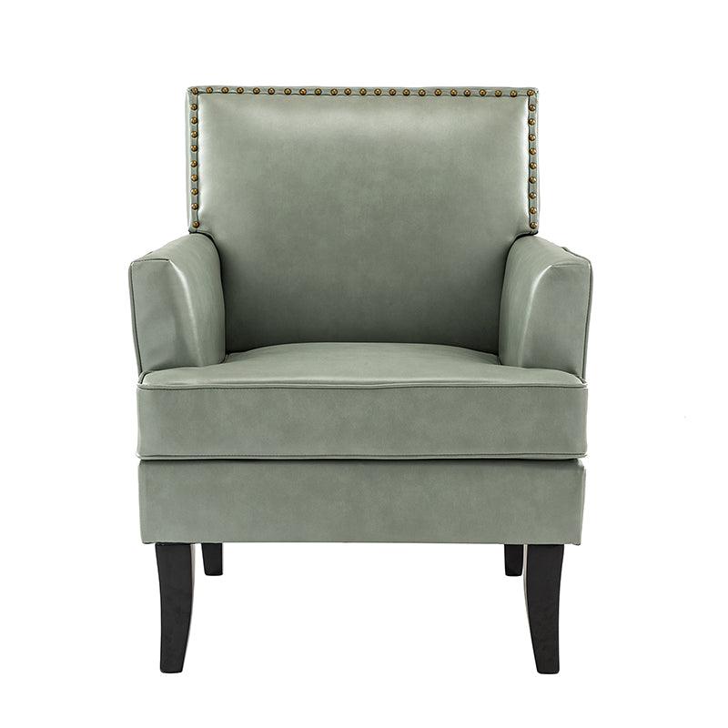 Fatima Vegan Leather Armchair - Modern PU Leather Lounge Chair for Living Room, Office & Bedroom - Eco-Friendly Faux Leather Accent Chair with Sturdy Metal Legs