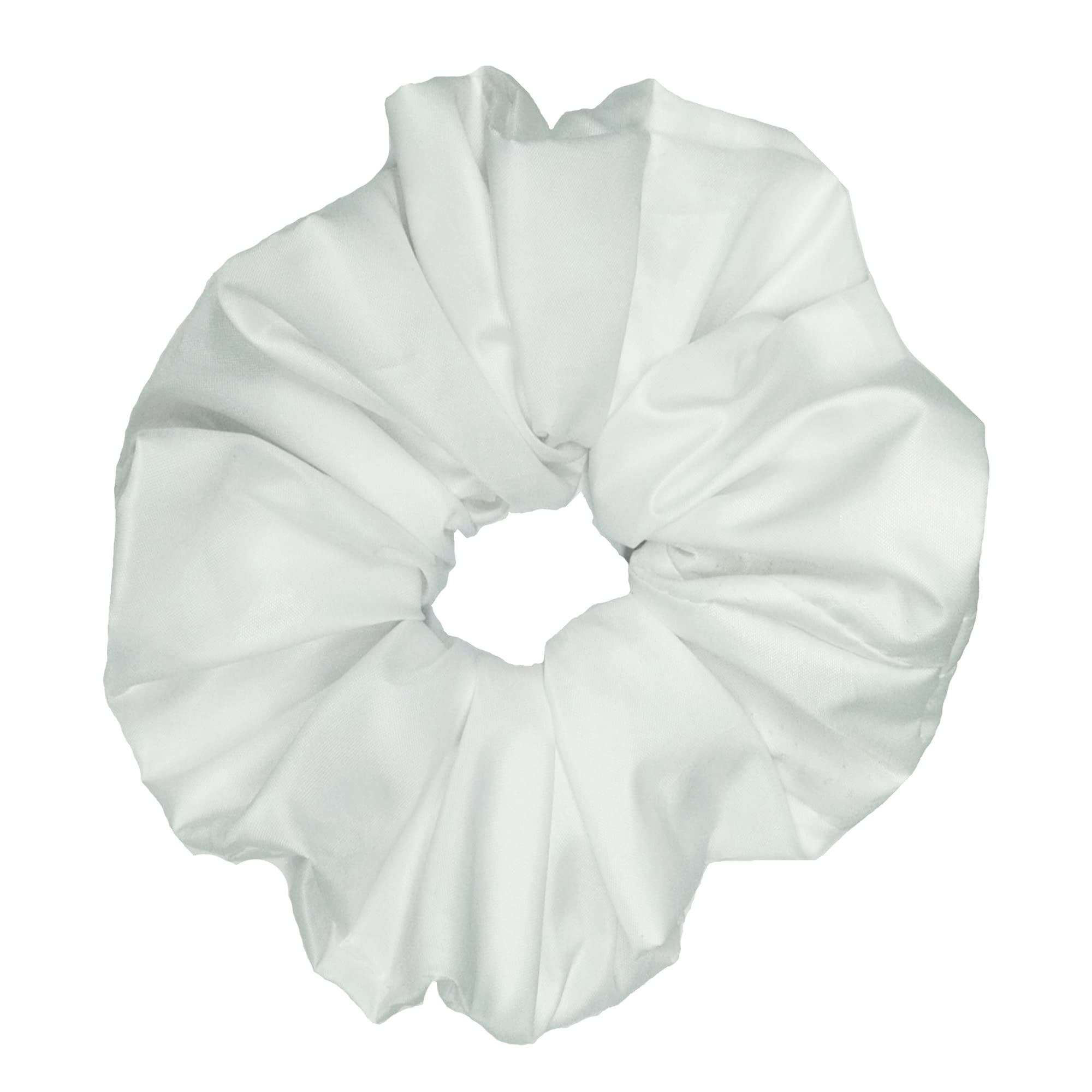 Waterproof Hair Scrunchies 5-Pack - Shiny White Elastic Hair Ties for Swimming, Workouts & Everyday Use