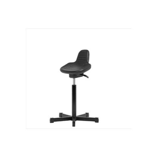 PSTSS-CR-CF Ergonomic Polyurethane Sit-Stand Chair with Chrome Base & Foot Ring - Perfect for Office, Home & Standing Desk Workstations