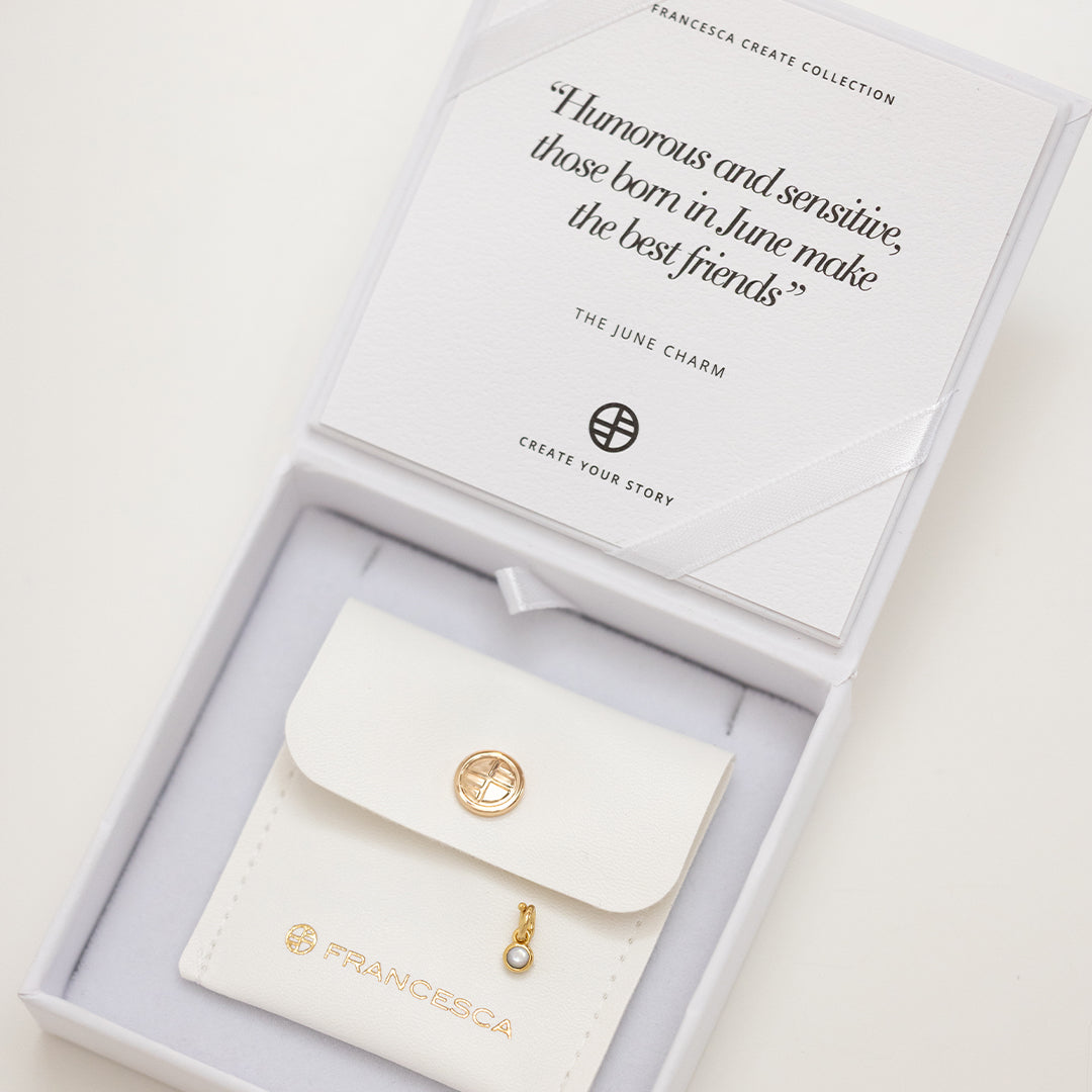 June Aura Birthstone Charm Necklace - Genuine Pearl & Moonstone Pendant for Women - Perfect Gift for Birthday, Anniversary & Special Occasions