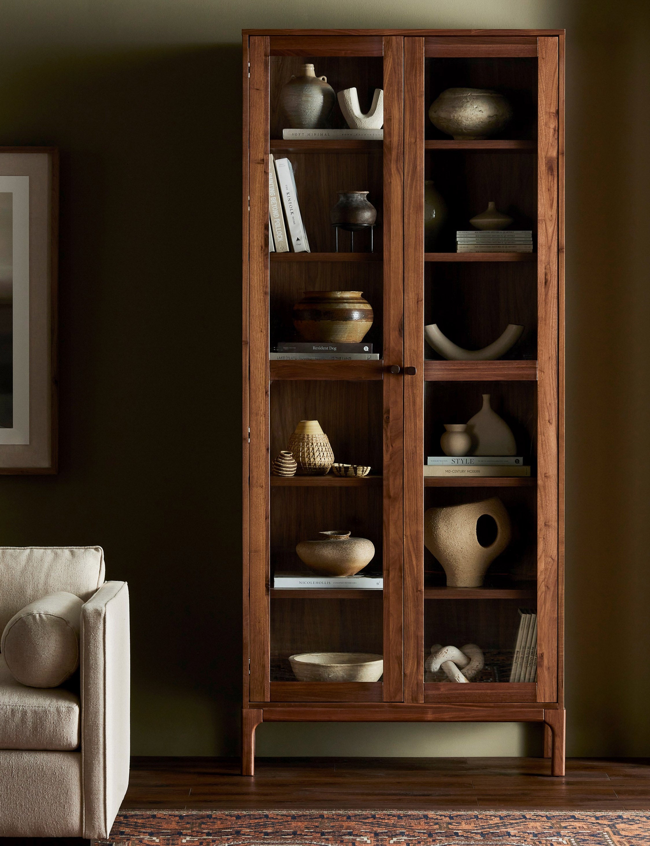 Elegant Cameron Curio Cabinet with Glass Doors - Display & Protect Your Collectibles, China, Antiques & Home Decor - Perfect for Living Room, Dining Room or Office
