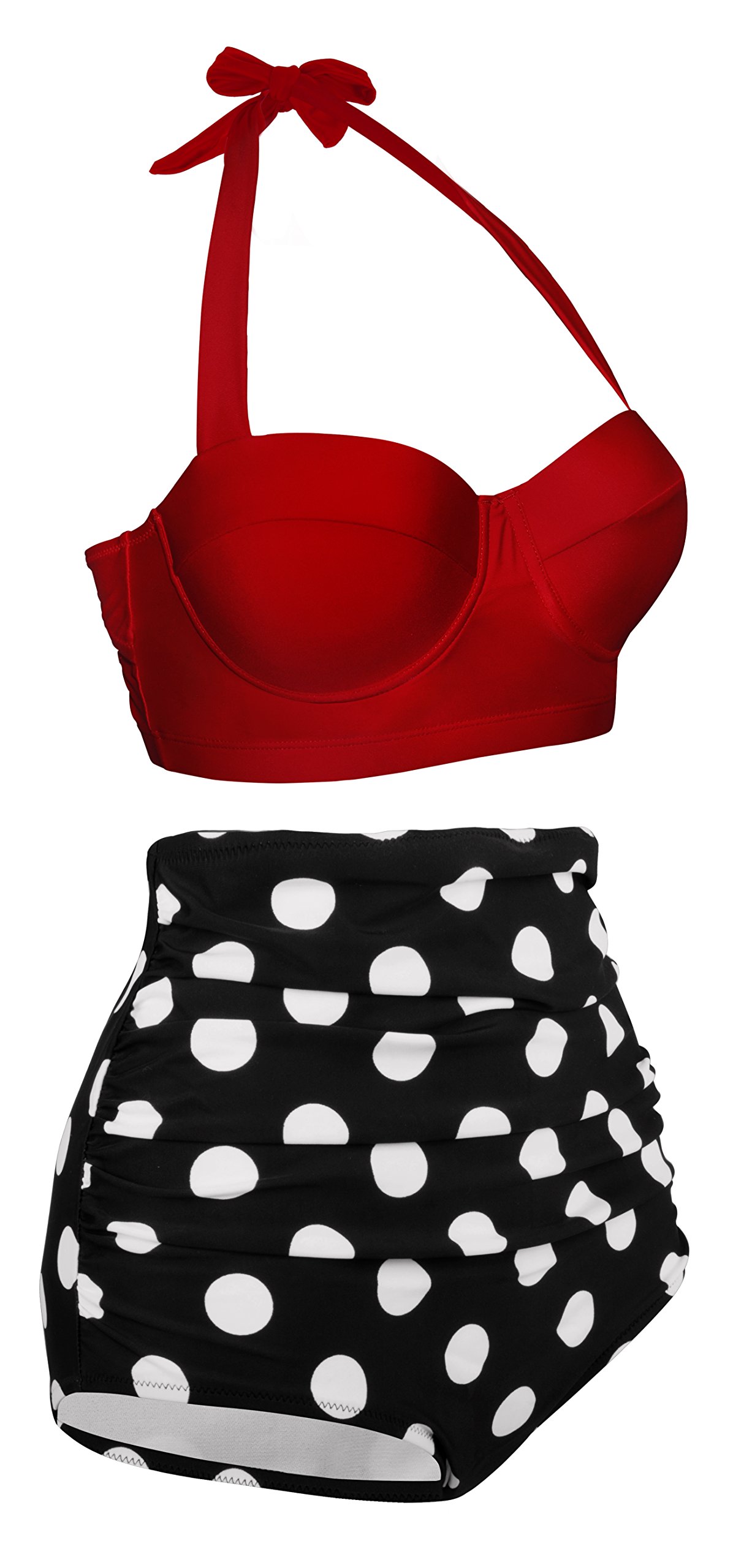 Angerella Women's Vintage Polka Dot High Waisted Bikini Set - Retro Swimwear for Beach, Pool & Summer Vacations