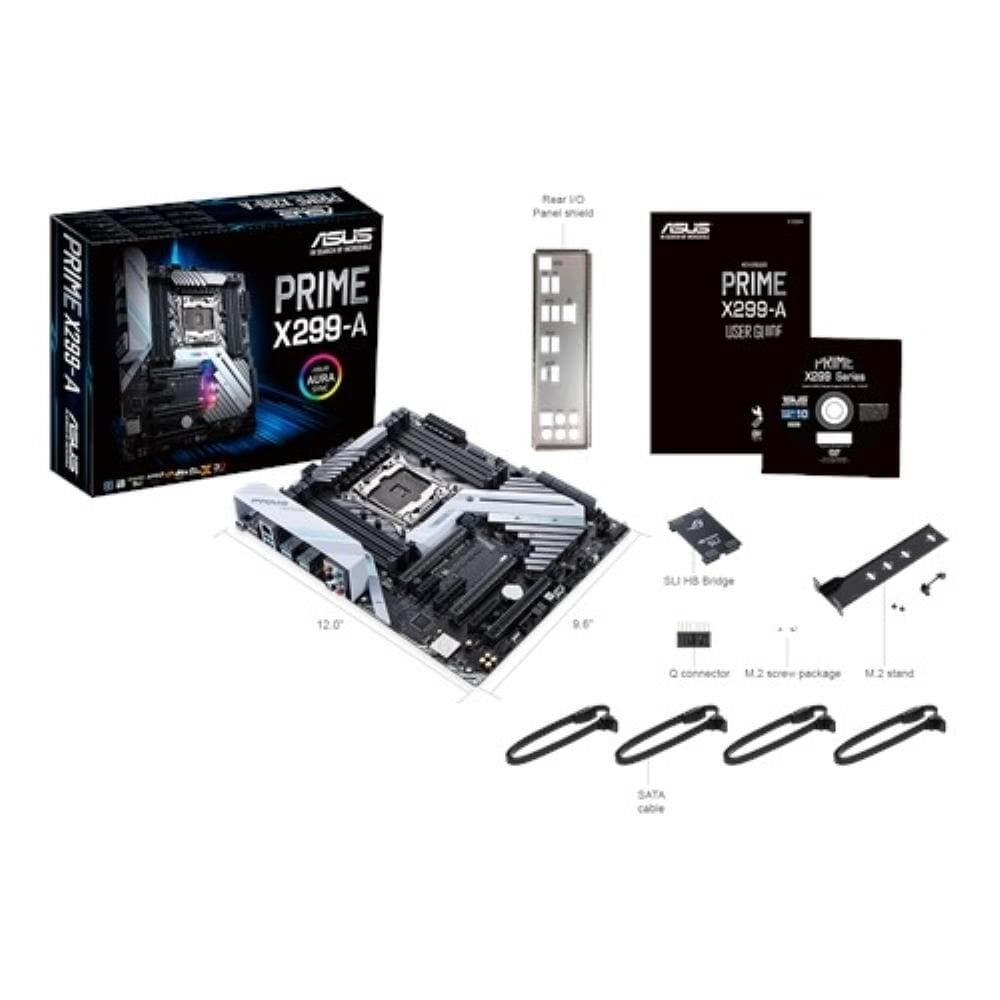 ASUS PRIME X299-A LGA 2066 ATX Motherboard - Intel X299 Chipset, DDR4, M.2, USB 3.1 - Perfect for Gaming, Content Creation & High-Performance Workstations