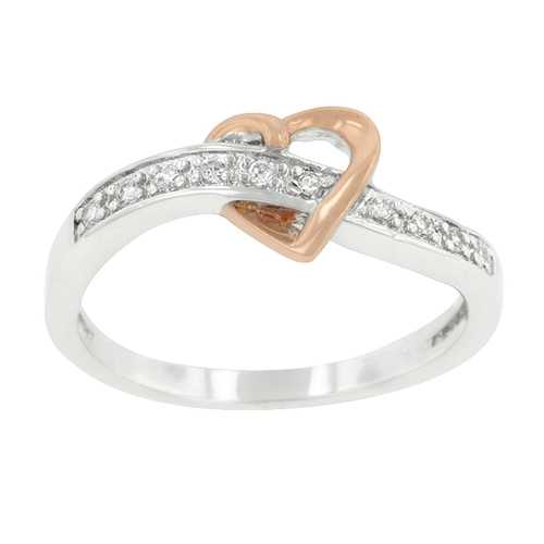 R599 R08261Tc01 Rose Heart Band - Elegant Rose Gold Heart Charm Bracelet for Women, Perfect for Valentine's Day, Anniversary & Romantic Gifts